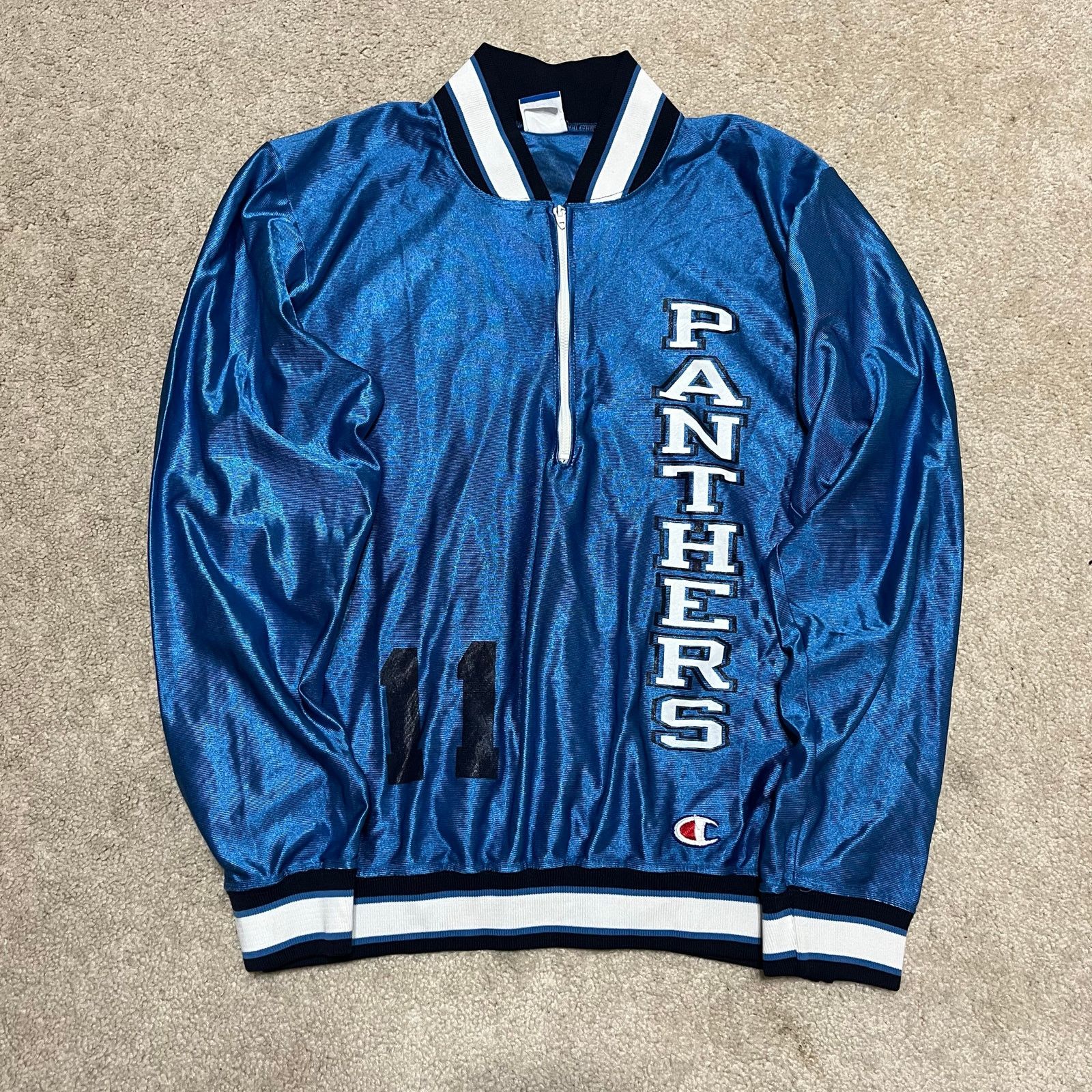 Champion Vintage Champion Carolina Panthers Silk Varsity Jacket M Size US M / EU 48-50 / 2 - 1 Thumbnail