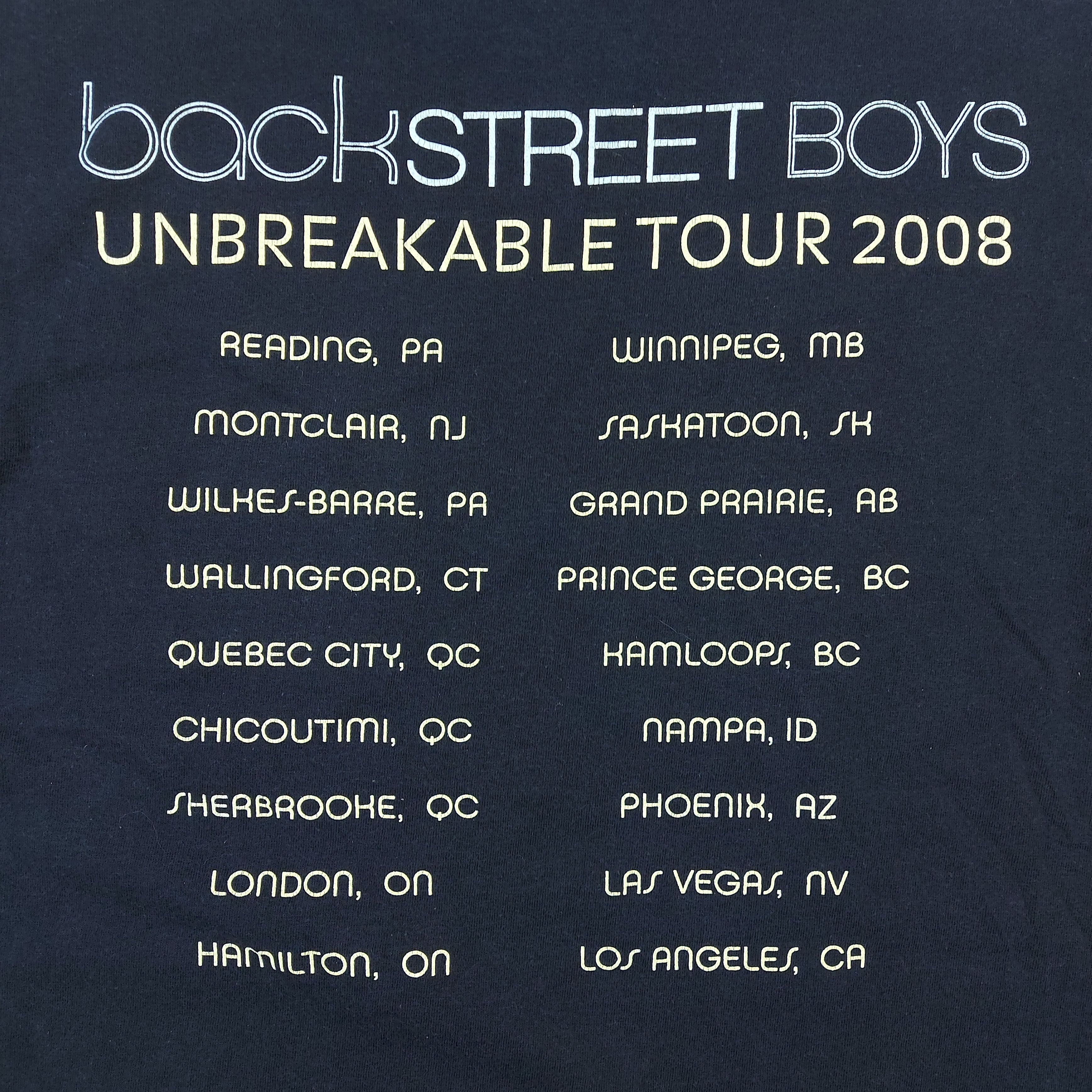 Band Tees Vintage 2008 Backstreet Boys Band Unbreakable Tour TEE Size US M / EU 48-50 / 2 - 8 Thumbnail