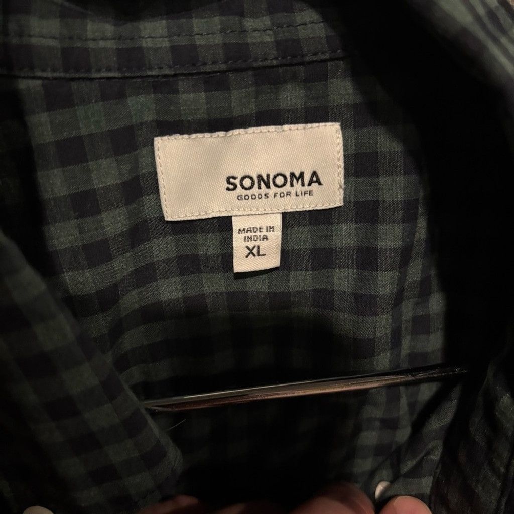 Sonoma Men's Green Checkered Sonoma Shirt Size US XL / EU 56 / 4 - 3 Thumbnail