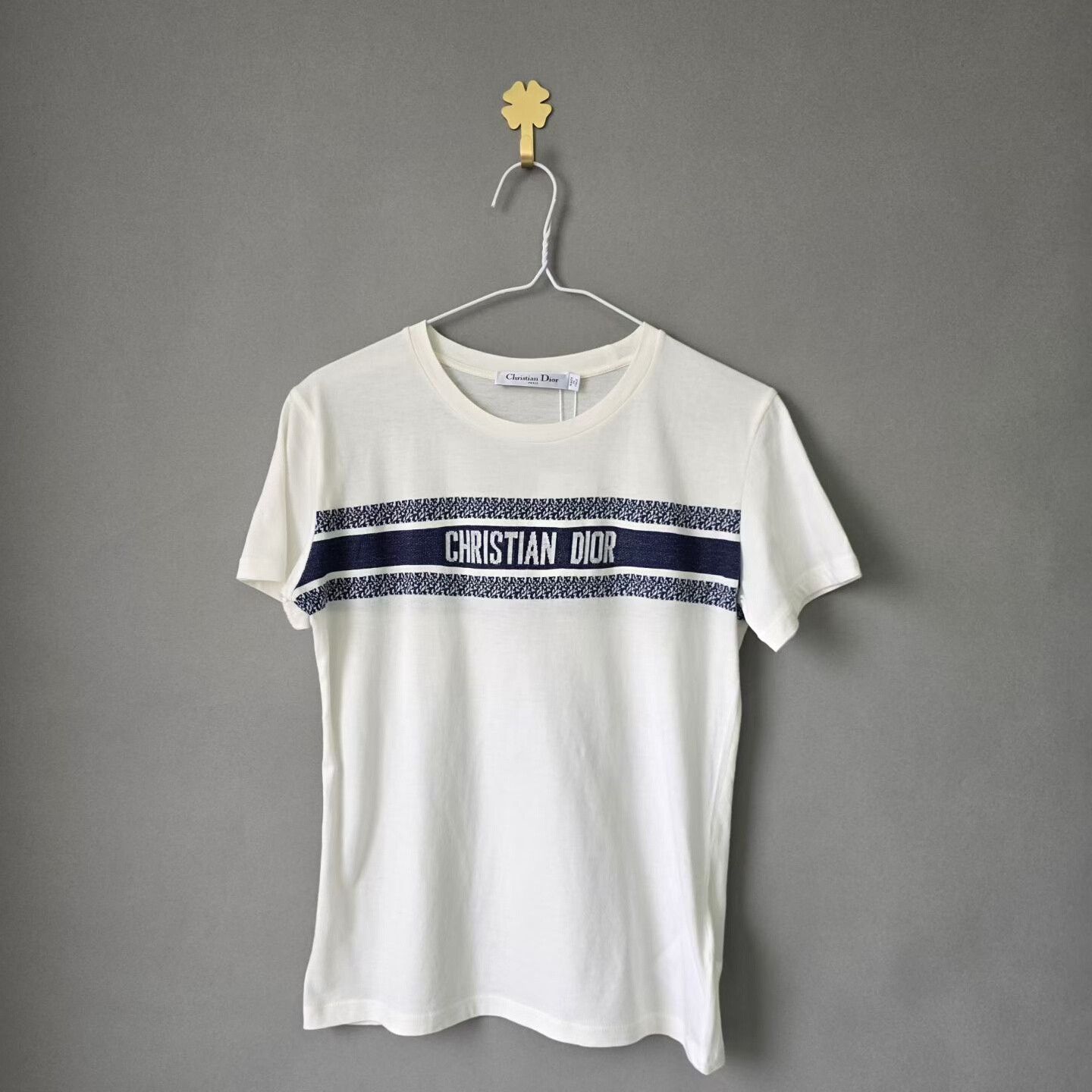 Dior Dior White Striped Short Sleeve T-Shirt Size XS / US 0-2 / IT 36-38 - 1 Thumbnail
