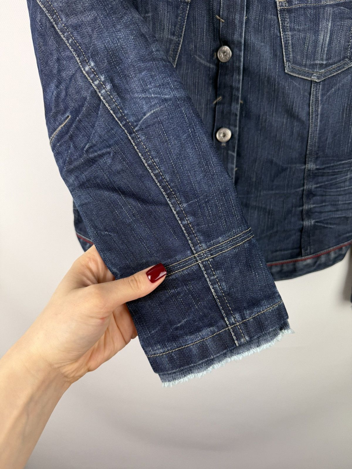 Marithe + Francois Girbaud × Vintage Marithe Francois Girbaud Vintage Avant-garde Denim Jacket Size S / US 4 / IT 40 - 11 Thumbnail