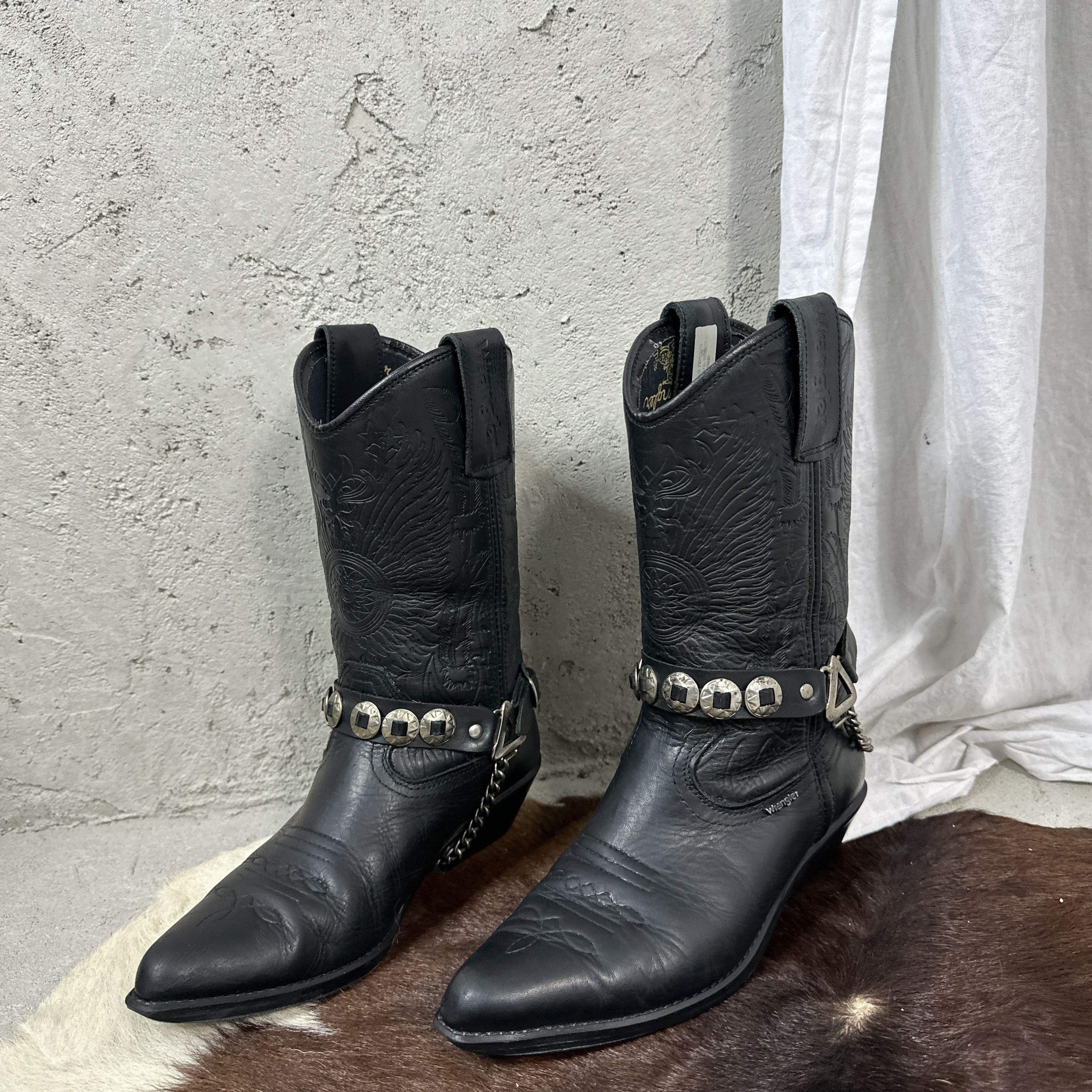 Vintage Vintage Leather Biker Moto Buckled Cowboy Boots 00s Size US 5 / IT 35 - 4 Thumbnail