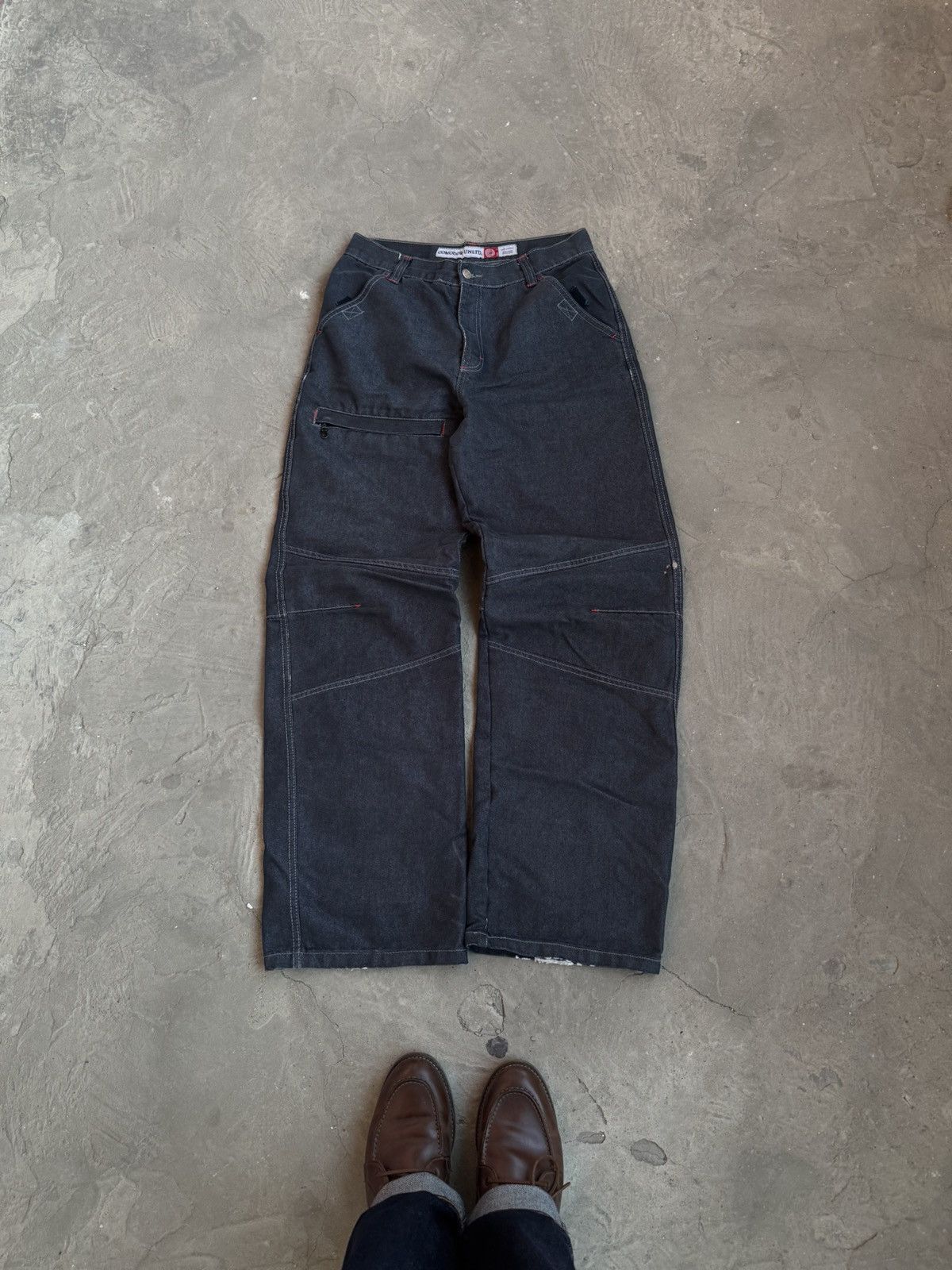 Japanese Brand × Vintage Vintage Workwear Baggy Double Knee Distressed Denim Pants Size US 32 / EU 48 - 1 Thumbnail