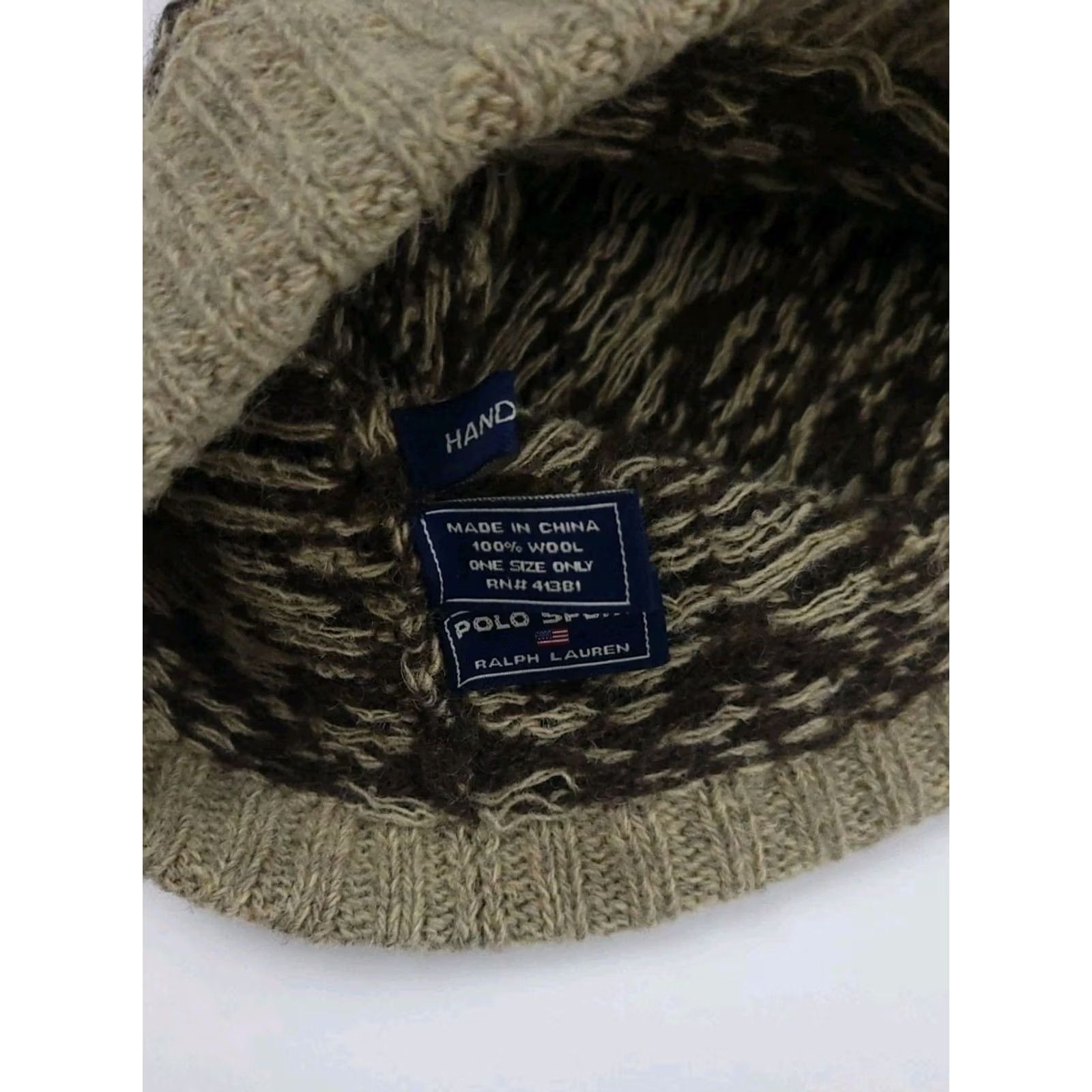 Polo Ralph Lauren VINTAGE Polo Ralph Lauren Beanie Wool Knit Snowflake Nordic Pattern Hand Knit Mens One Size Brown Size US M / EU 48-50 / 2 - 4 Thumbnail