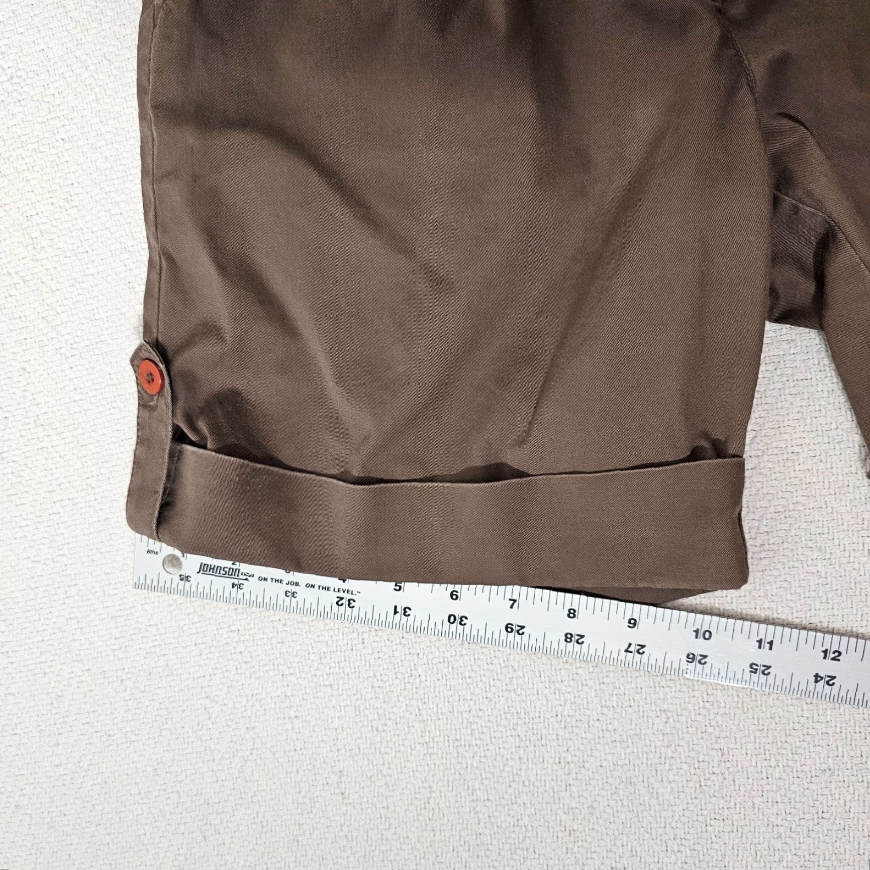 J. Jill J. Jill Shorts Women Bermuda 4P Petites Brown Cotton Cuffed Slash Pocket Zip Mid Rise 5.5 In Solid Flat Front Casual Spring Summer Classic Size 27" / US 4 / IT 40 - 6 Thumbnail