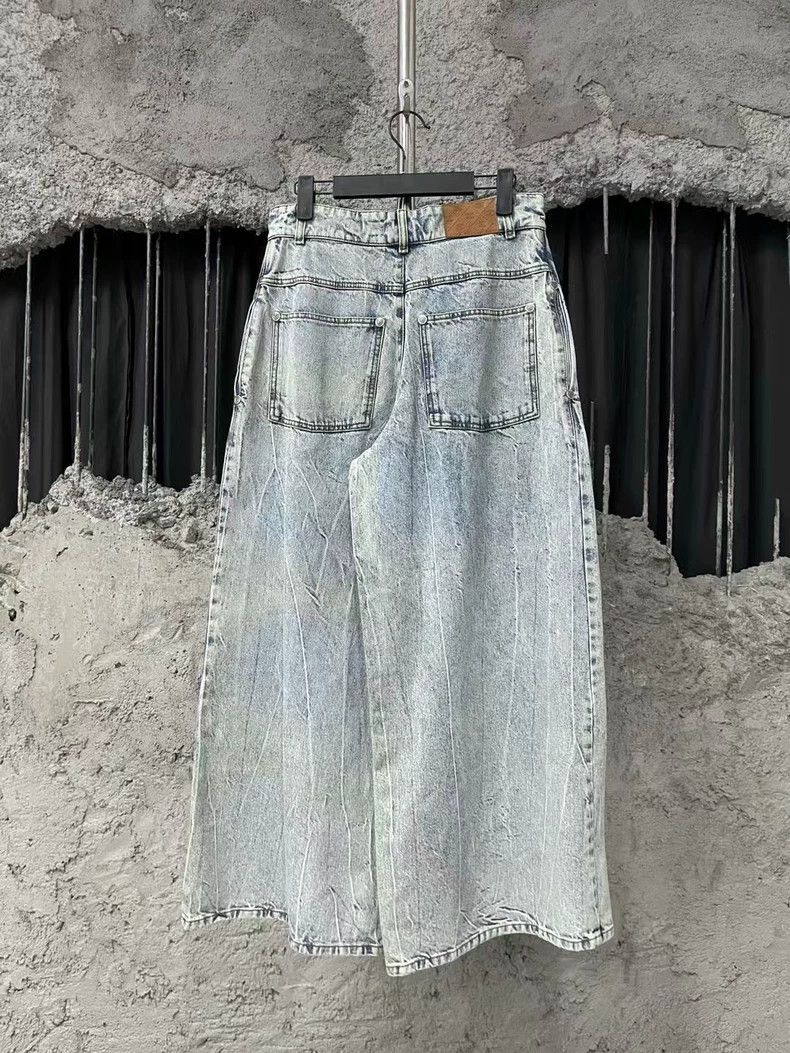 Chanel Chanel Leather brand pleated wide-leg jeans on the back Size 25" / US 0 / IT 36 - 2 Thumbnail