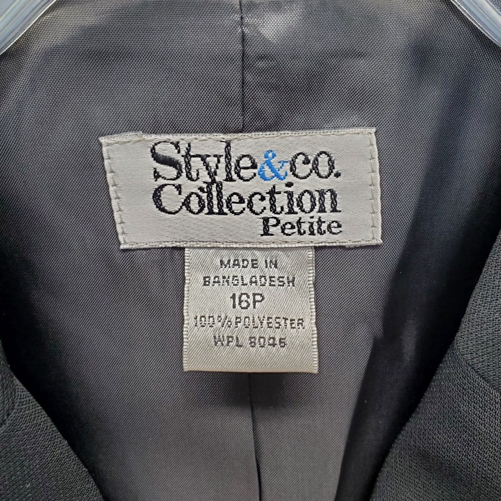 Vintage Style&co. Collection Blazer Jacket Womens Size 16P Black Notch Lapel Single Breasted Blazer Jacket Size XXL / US 16-18 / IT 52-54 - 6 Thumbnail