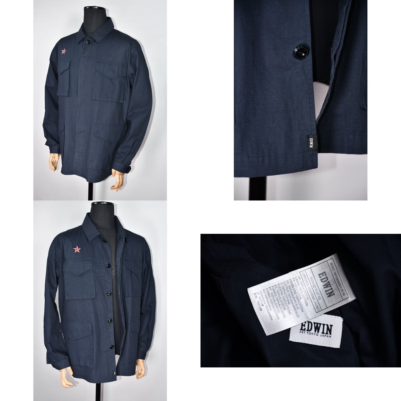 Edwin Edwin Corporal Souvenir Embroidered Navy Blue Jacket Mens XL Size US XL / EU 56 / 4 - 8 Thumbnail