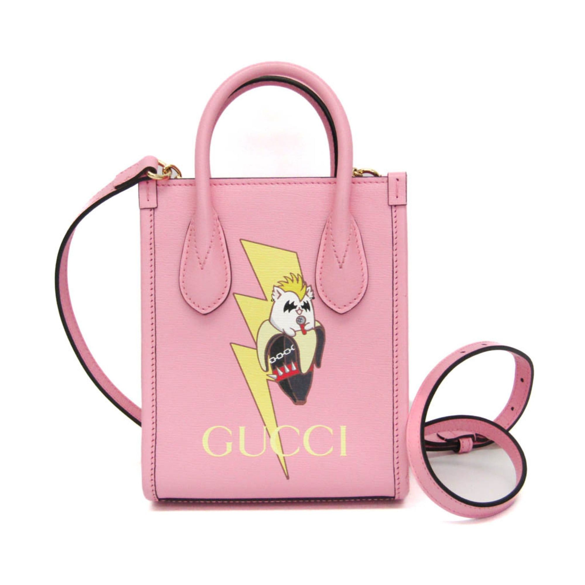 Gucci Gucci X Bananya Metal Bananya 671623 Women's Leather Handbag,Shoulder Bag Pink Size ONE SIZE - 1 Thumbnail