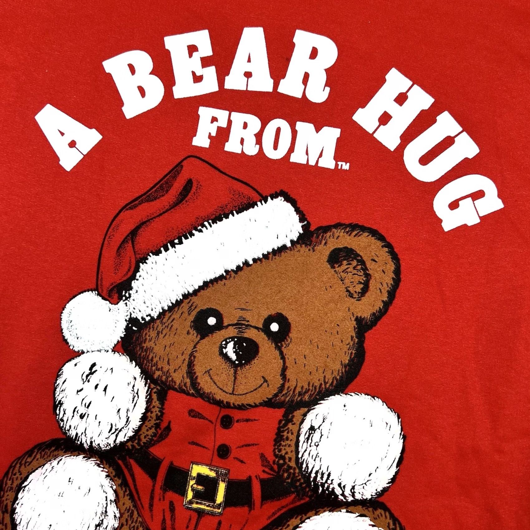Vintage VINTAGE 90s Bear Hug From Illinois Christmas Crewneck Sweatshirt L Unisex Adults Red Christmas Bear Graphic Print USA Made PM Size US L / EU 52-54 / 3 - 6 Thumbnail