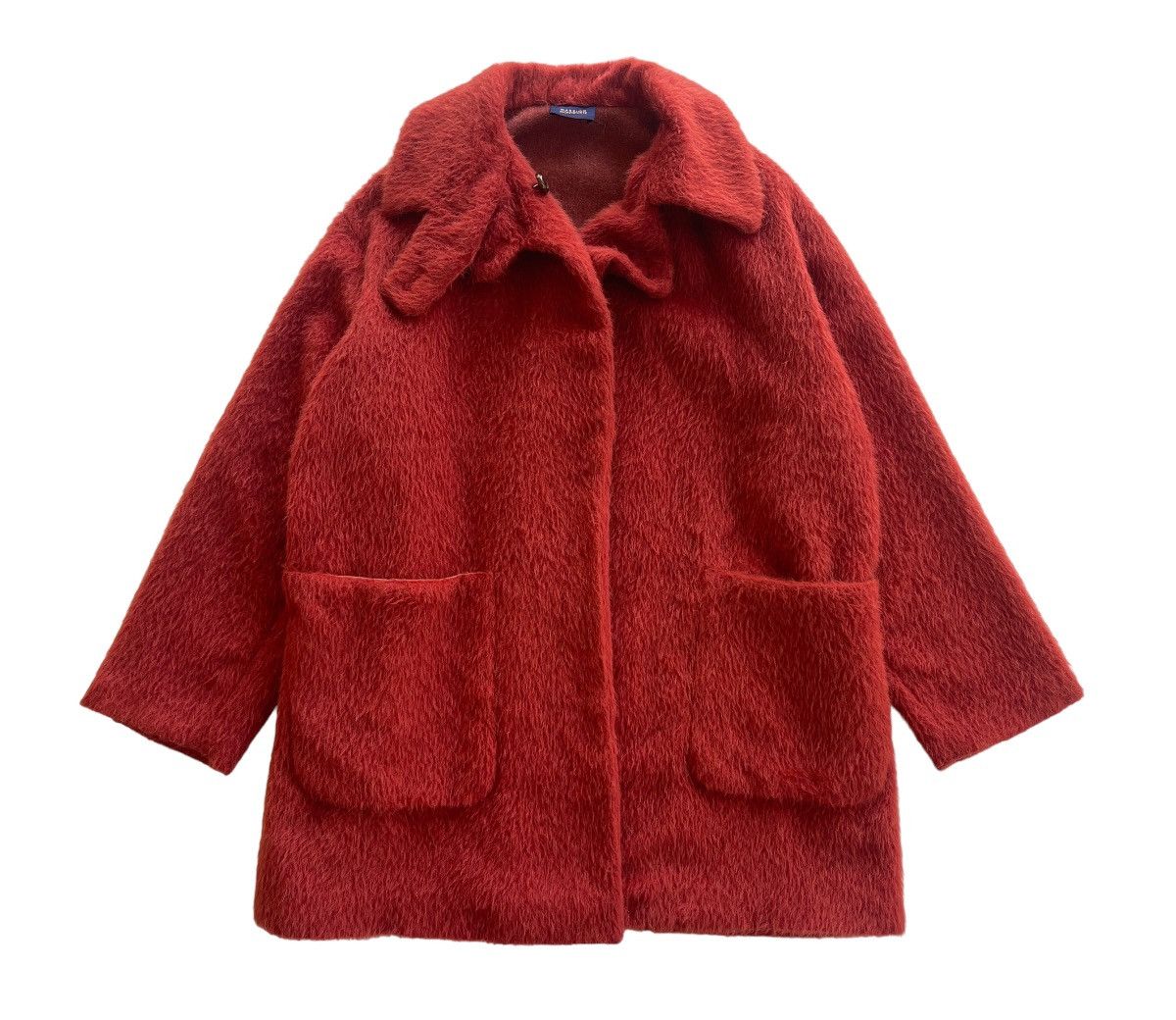 Japanese Brand Massimo Monteforte Fuzzy Mohair Button Less Coat Size M / US 6-8 / IT 42-44 - 3 Thumbnail