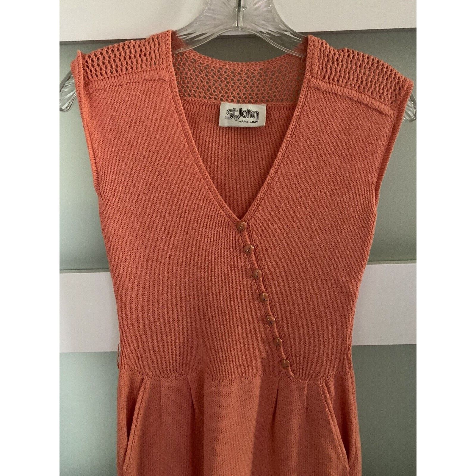St. John St. John Vintage Santana Coral Knit Belted Dress small Size S / US 4 / IT 40 - 3 Thumbnail