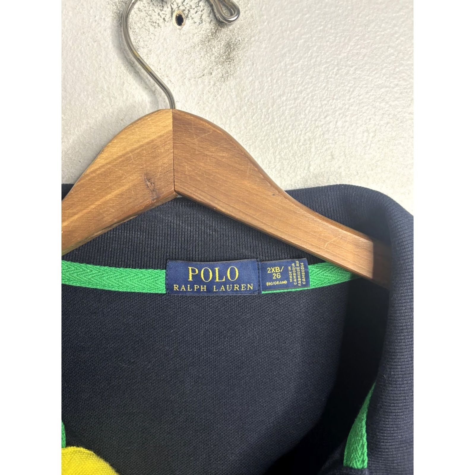 Polo Ralph Lauren Polo Ralph Lauren Big Mens Polo Shirt 2XB Navy Orange Patch Pique Big 3 Size US XXL / EU 58 / 5 - 4 Thumbnail