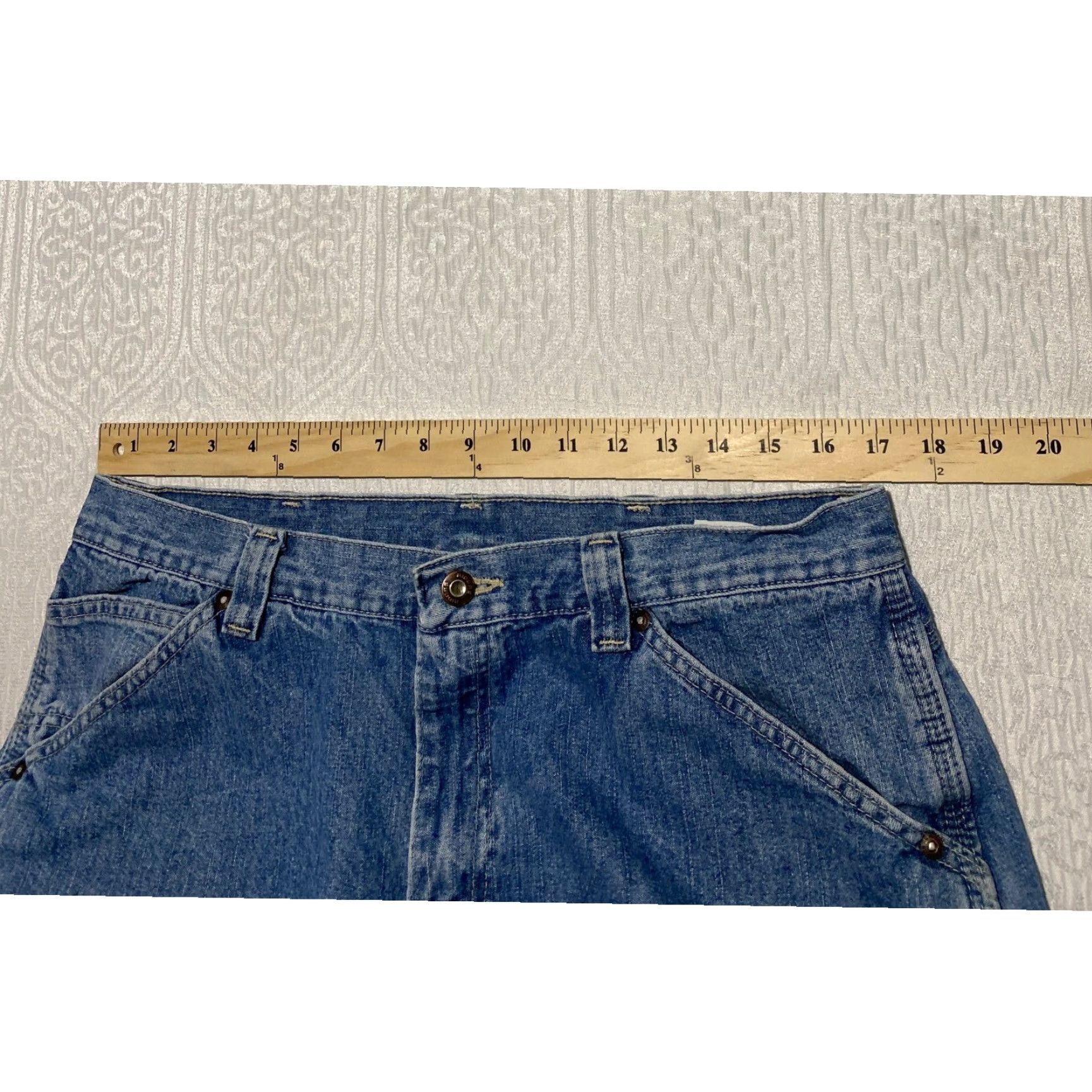 Vintage VINTAGE Riders Jeans Baggy Y2K Carpenter Mens 33x30 Blue Denim 7-Pocket Straight Relaxed 30in Inseam Medium Wash Spring Summer Fall Winter Men Size US 33 - 3 Thumbnail