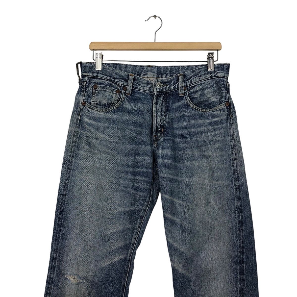 Japanese Brand Denim & Dungaree Distressed Straight Fit Sanforized Denim Size 32" / US 10 / IT 46 - 5 Thumbnail