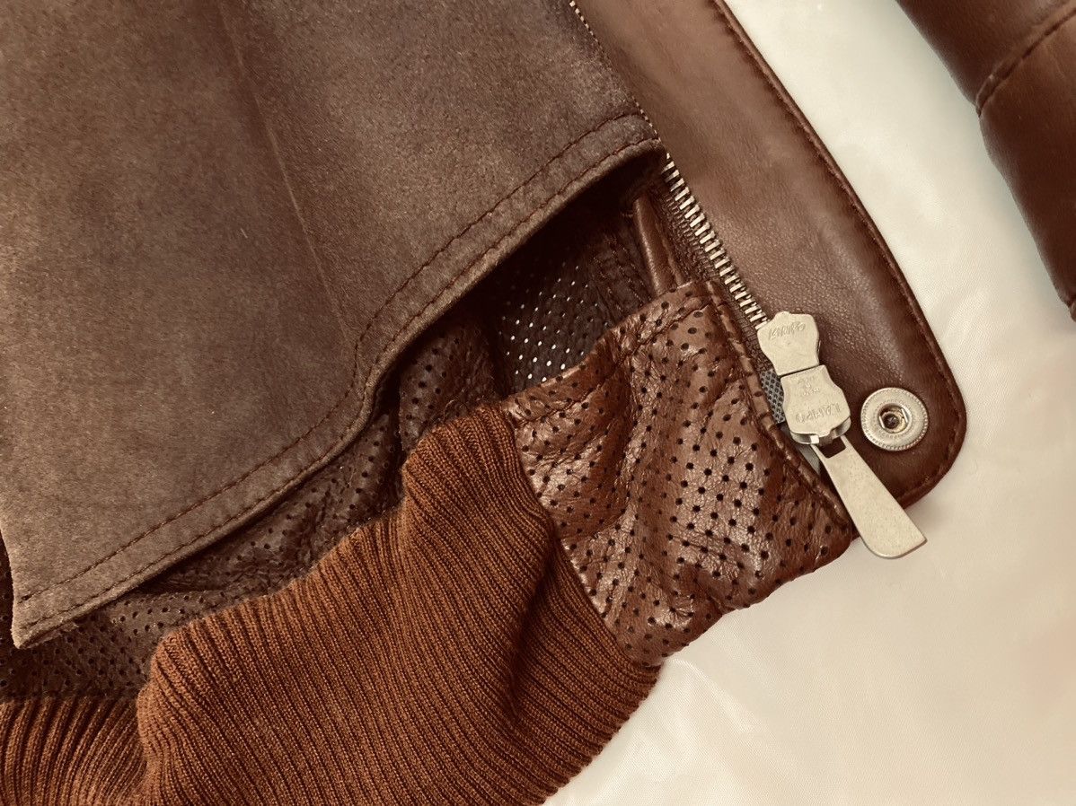 Malo Malo 🇮🇹 Mocha French Calfskin Pinhole Front Bomber 48 NWT Size US M / EU 48-50 / 2 - 14 Thumbnail