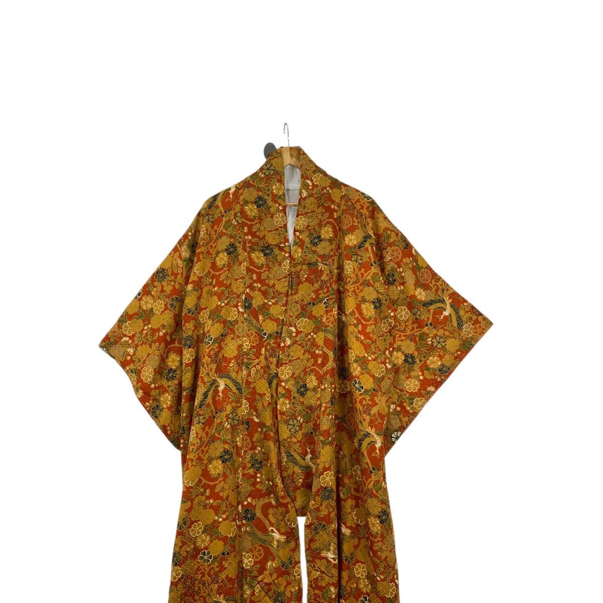 Vintage Vintage 70s KIMONO FLORAL FLOWER JAPAN Traditional AOP Robe Size 3XL / US 20-22 - 2 Thumbnail