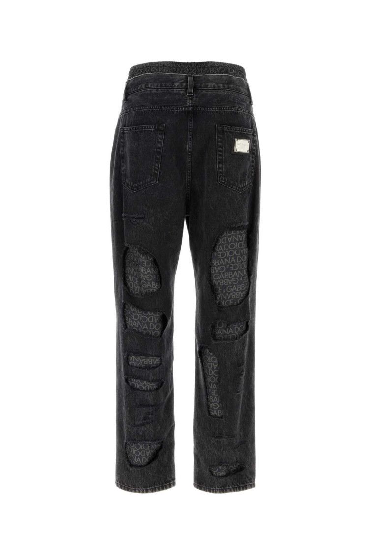 Dolce & Gabbana o1y0125 Logo Print Jeans in Dark Grey Size US 30 / EU 46 - 2 Thumbnail
