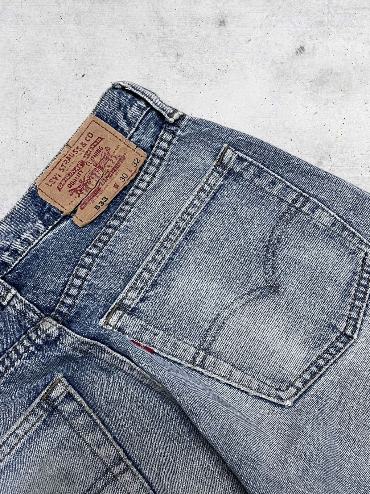 Levi's Vintage Clothing VINTAGE 533 LEVIS USA DESIGNER 90S WHISKERING RIPPED DENIM Size US 29 - 16 Thumbnail