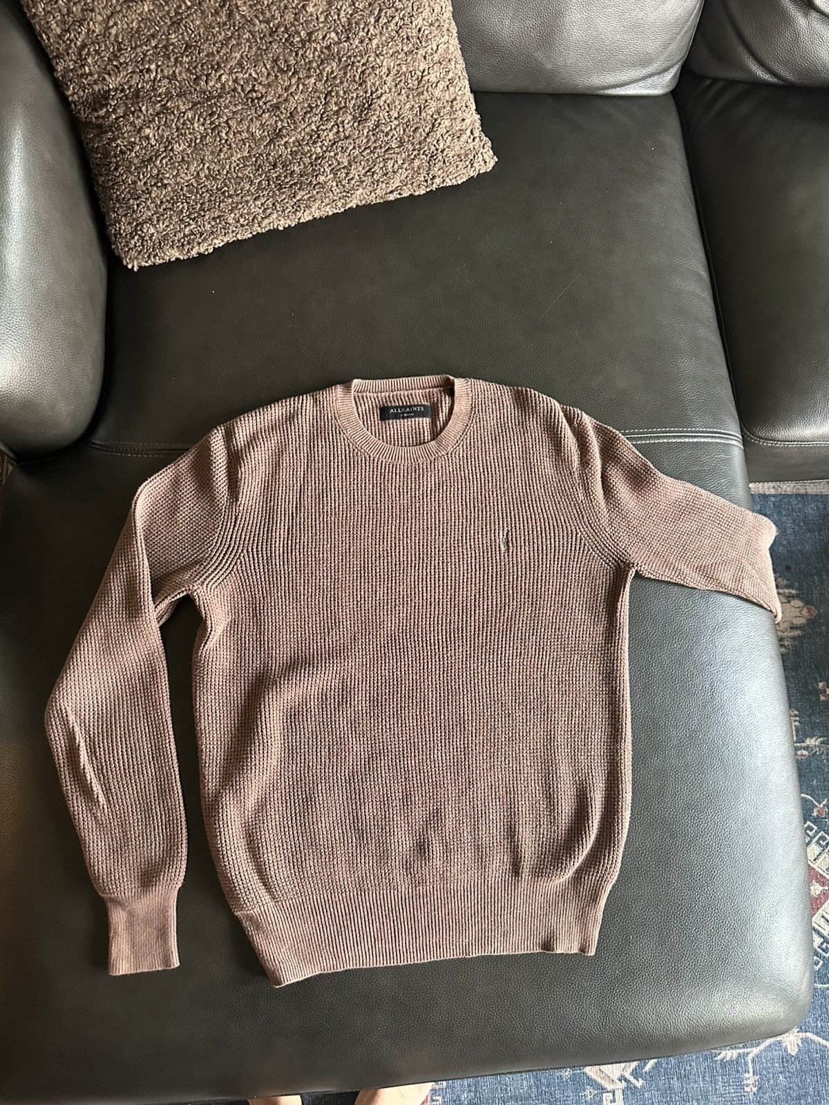 Allsaints AllSaints Mens XS Knit Jumper Sweater Rose Grey Brown Size US XS / EU 42 / 0 - 1 Thumbnail