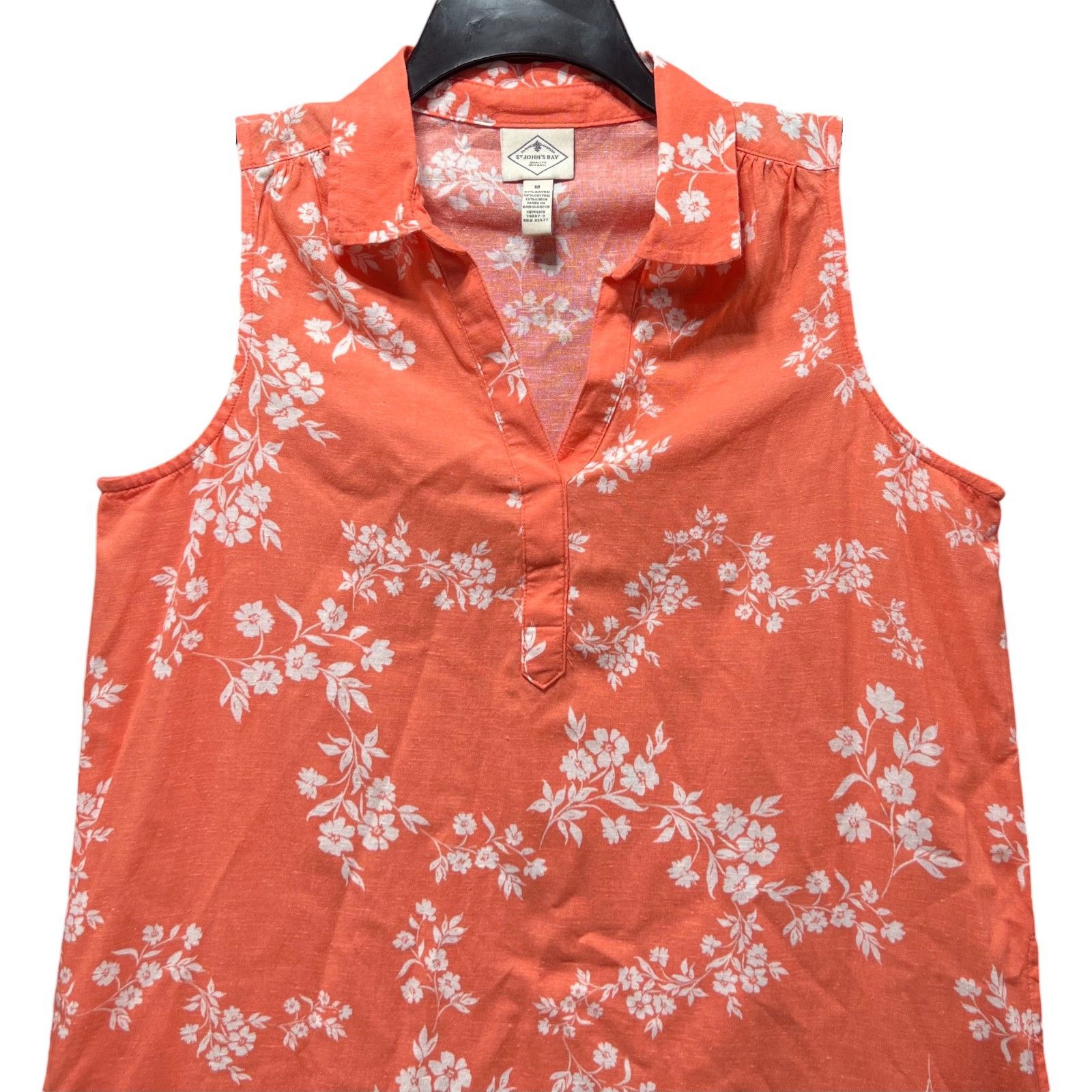 Other ST. John's Bay - Women's Loose Sleeveless Dress - Orange Flo Size M / US 6-8 / IT 42-44 - 11 Thumbnail