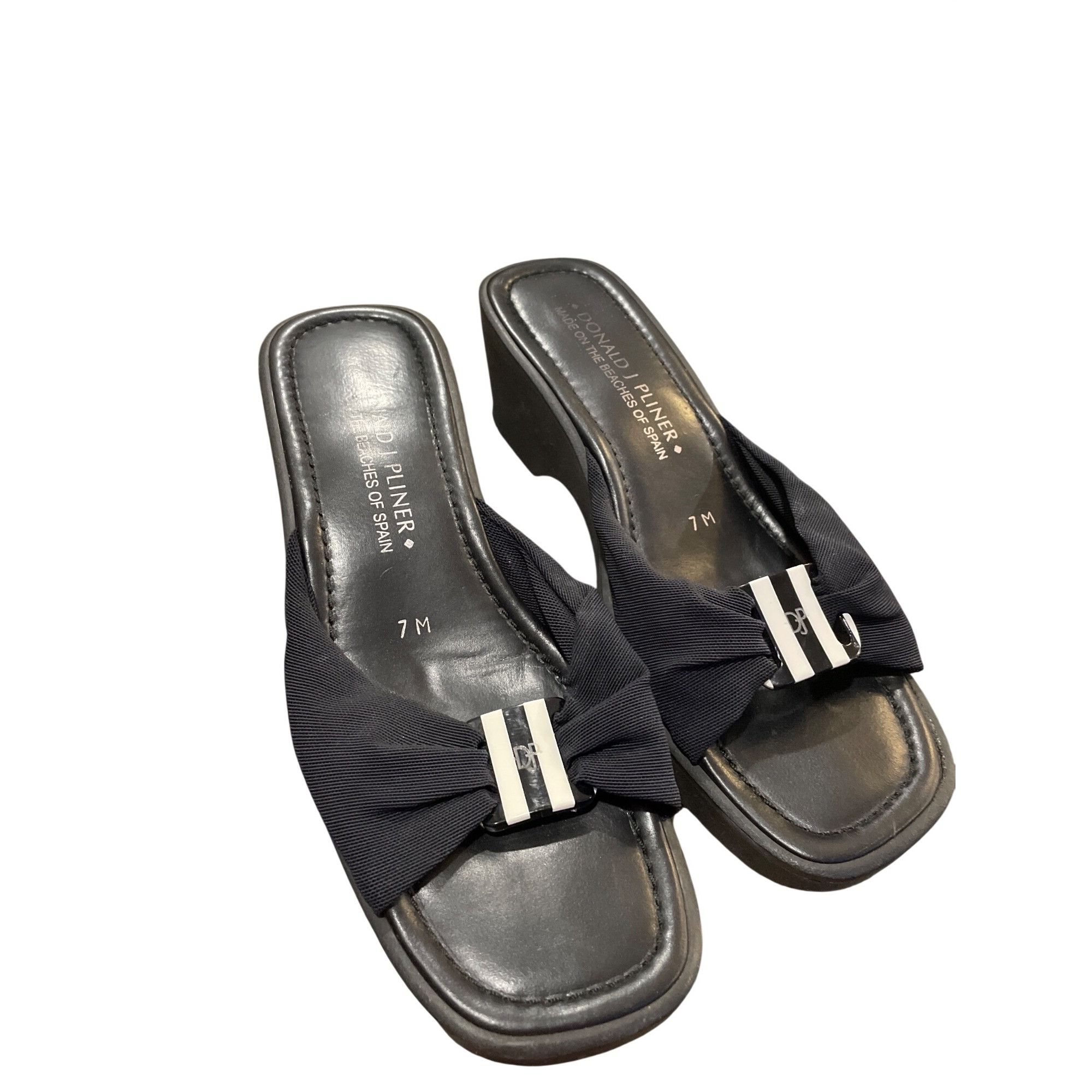 Donald Pliner Donald Pliner wms 2.5" black open toe wedge heels shoes sz 7 Size US 7 / IT 37 - 14 Thumbnail