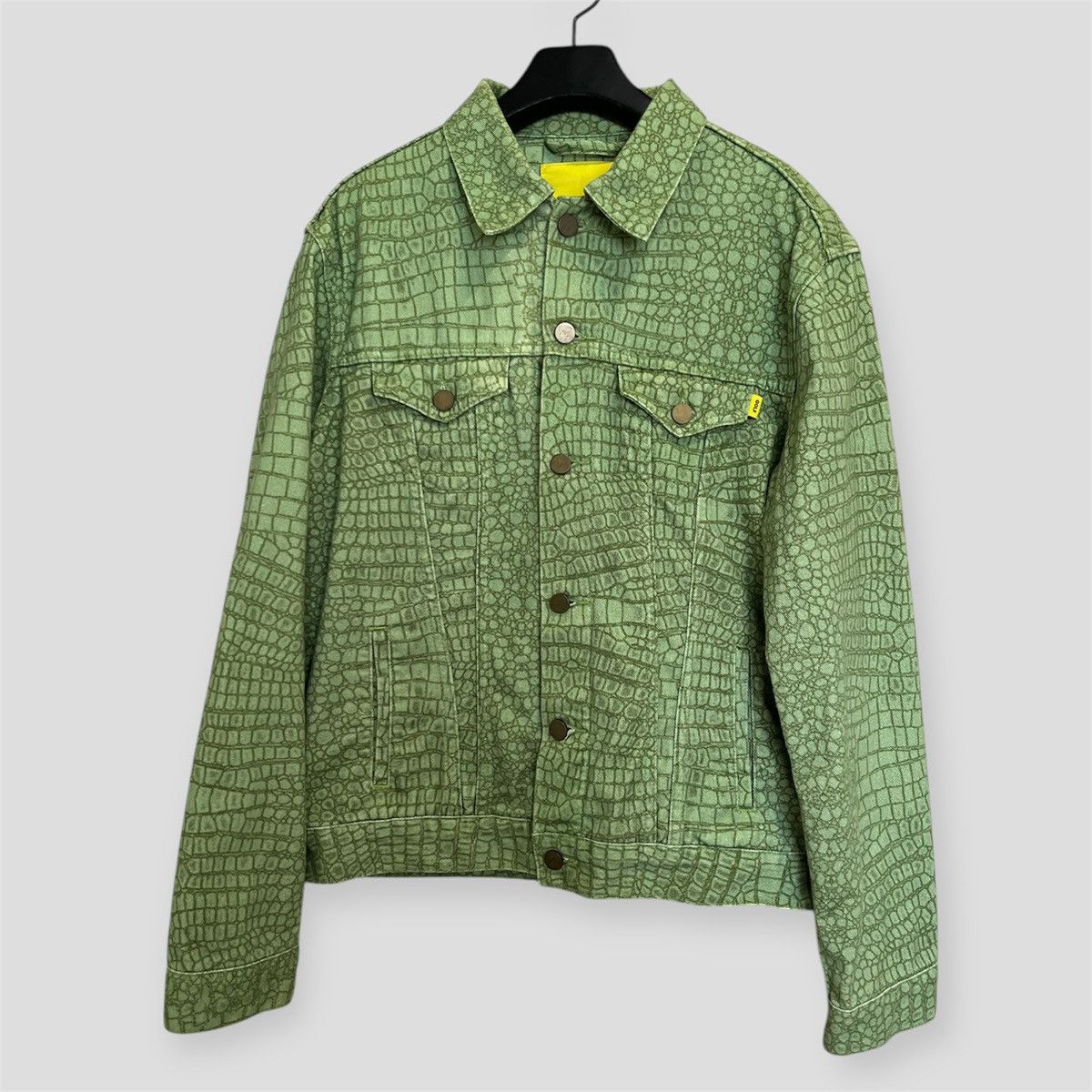Golf Wang GOLF WANG Green Alligator/Crocodile Print Denim Jacket Size US M / EU 48-50 / 2 - 3 Thumbnail