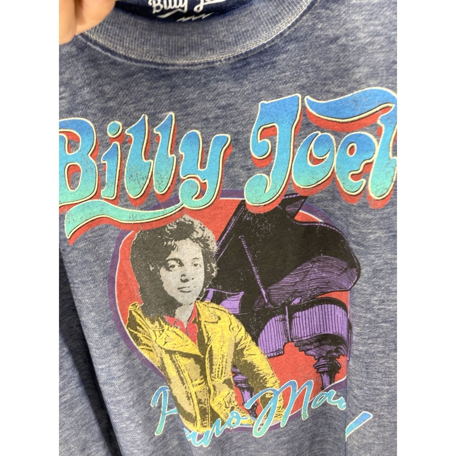 Vintage Billy Joel Sweatshirt Women Sz Small Blue Graphic Print Long Sleeve Pullover NWT S Crew Neck Pullover Graphic Print Activewear Mens Womens Girls Boys Size S / US 4 / IT 40 - 4 Thumbnail
