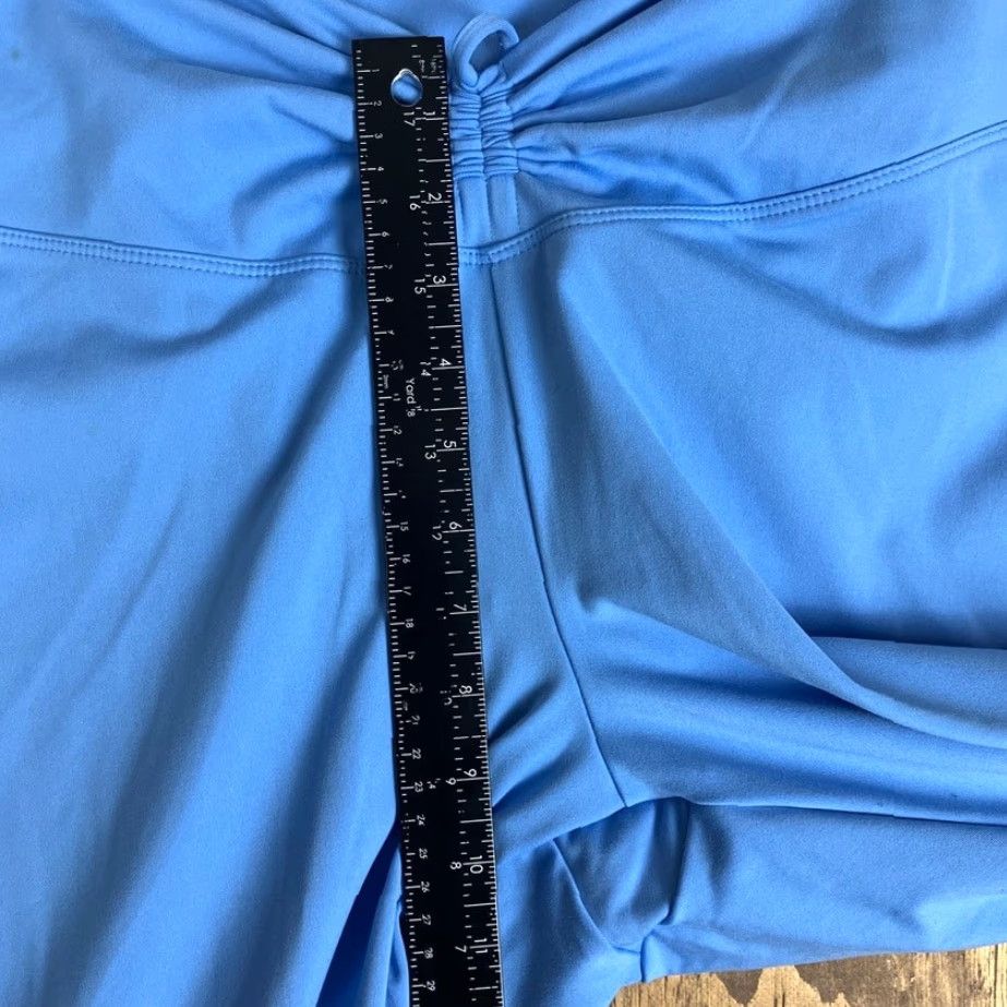Pinko PINK Active Womens Leggings Blue Adjustable Ruched Front Skinny Stretch XXL Pants Athletic Women Size 24" / US 00 / IT 34 - 6 Thumbnail