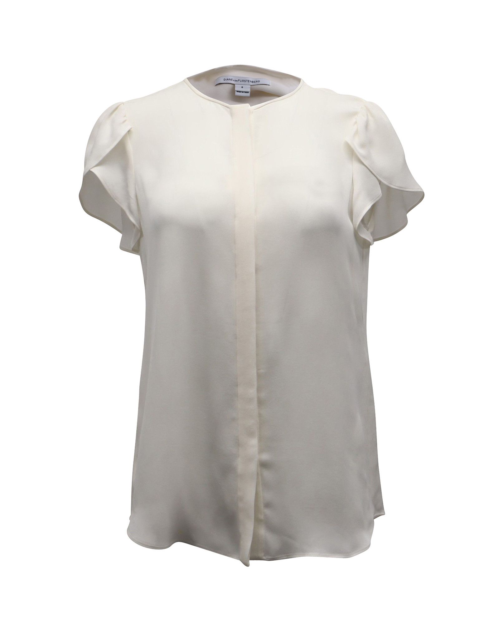 Diane von Furstenberg Diane von Furstenberg Crepe Shirt in Ivory Silk Size XXS / US 00 / IT 34 - 1 Thumbnail