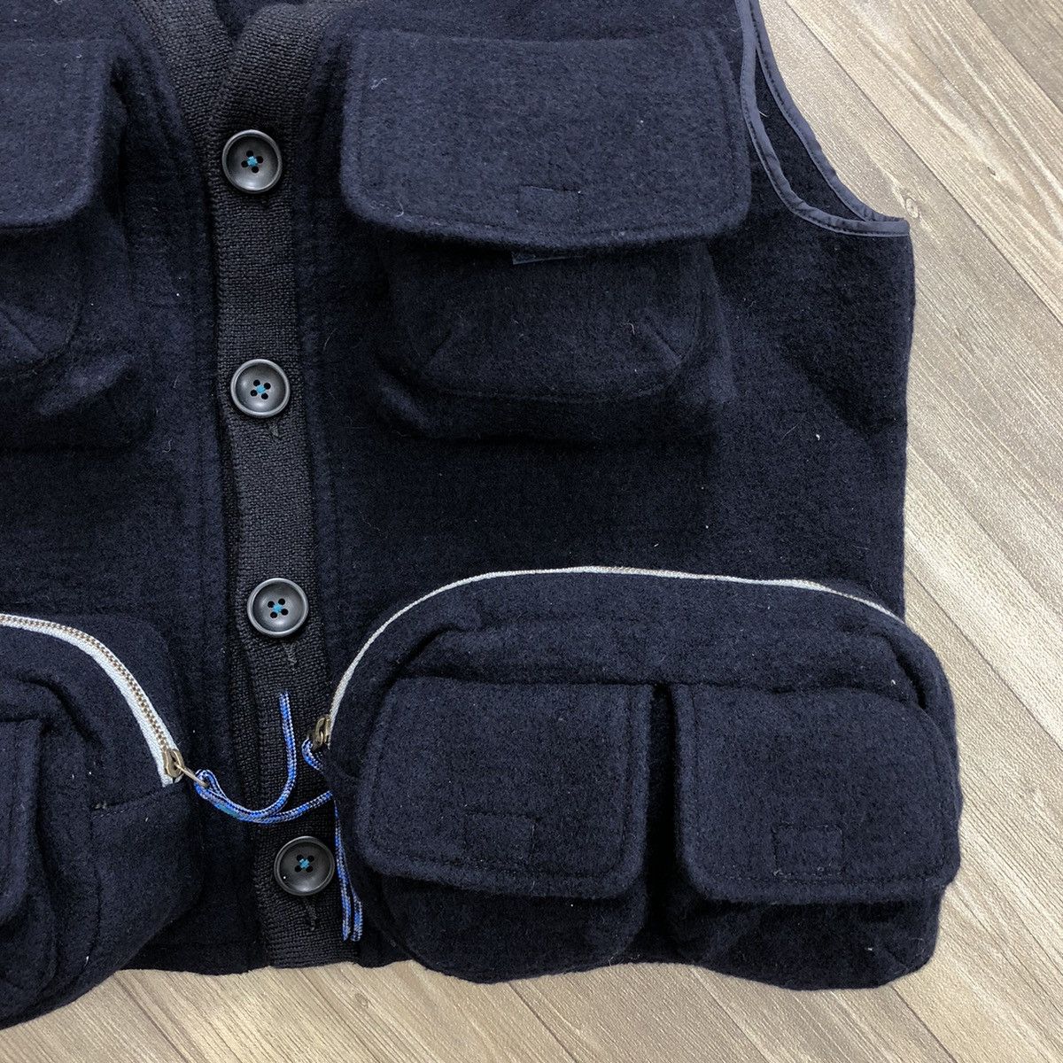 Japanese Brand × Karl Helmut Vintage Karl Helmut Pink House 3D Multi Pocket Wool Vest Size US L / EU 52-54 / 3 - 9 Thumbnail