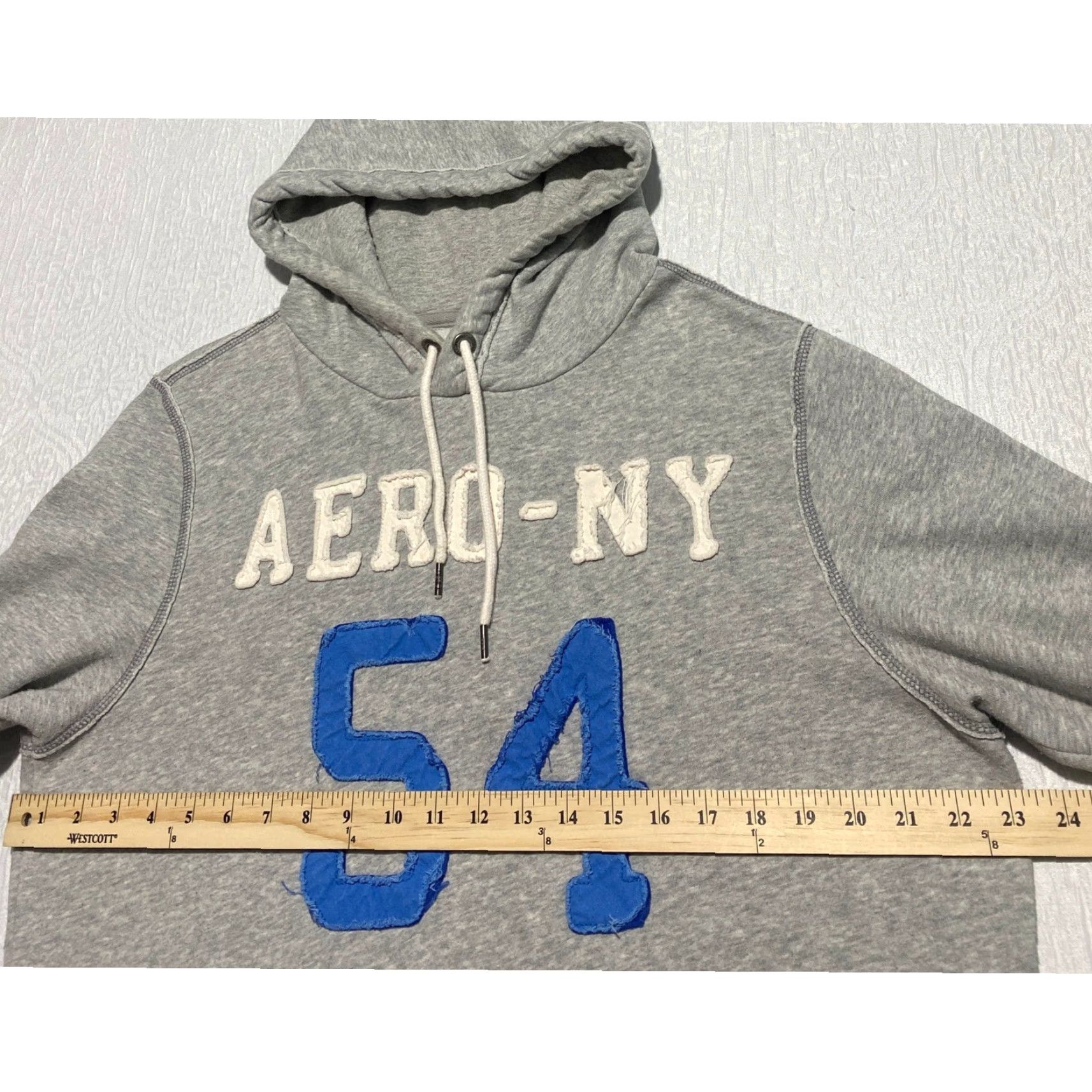 Aeropostale Aeropostale Hoodie Pullover Mens L Gray 54 Pocket Logo Hooded Sweatshirt Size US L / EU 52-54 / 3 - 7 Thumbnail