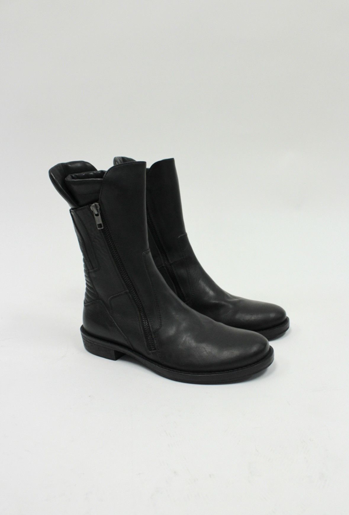 Ann Demeulemeester S/S16 Ann Demeulemester Vitello Olio Nero Biker Boots Size US 6 / IT 36 - 1 Thumbnail