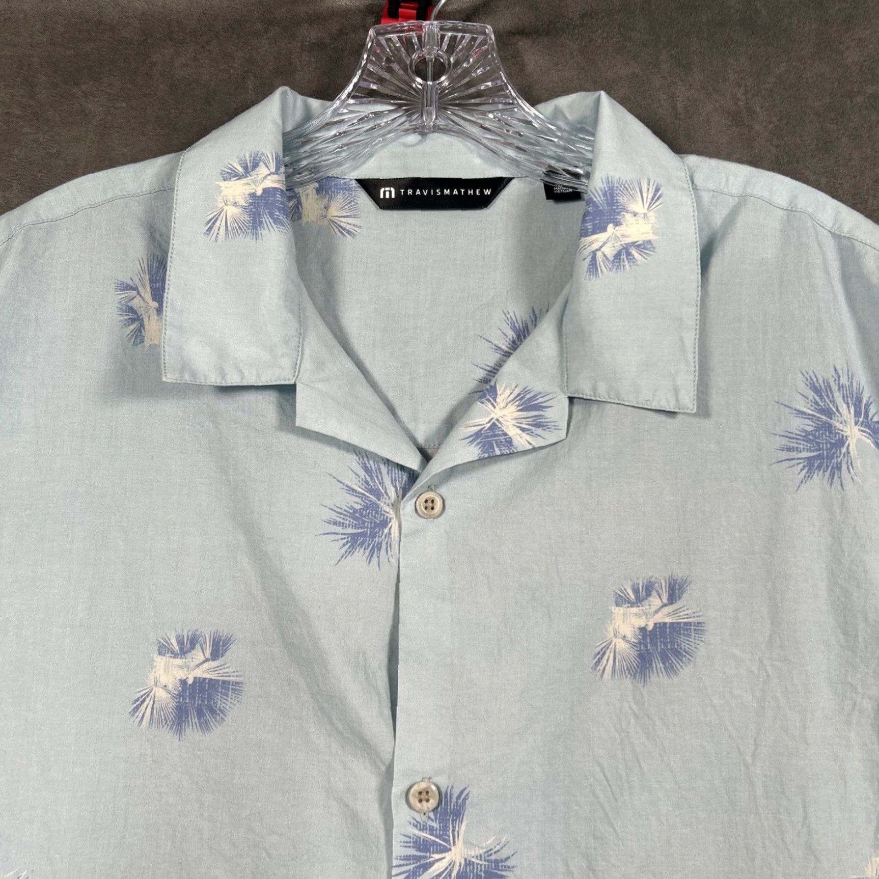 TravisMathew Travis Mathew Shirt Mens XL Light Blue Floral AOP Hawaiian Tropical Shirt Size US XL / EU 56 / 4 - 2 Thumbnail