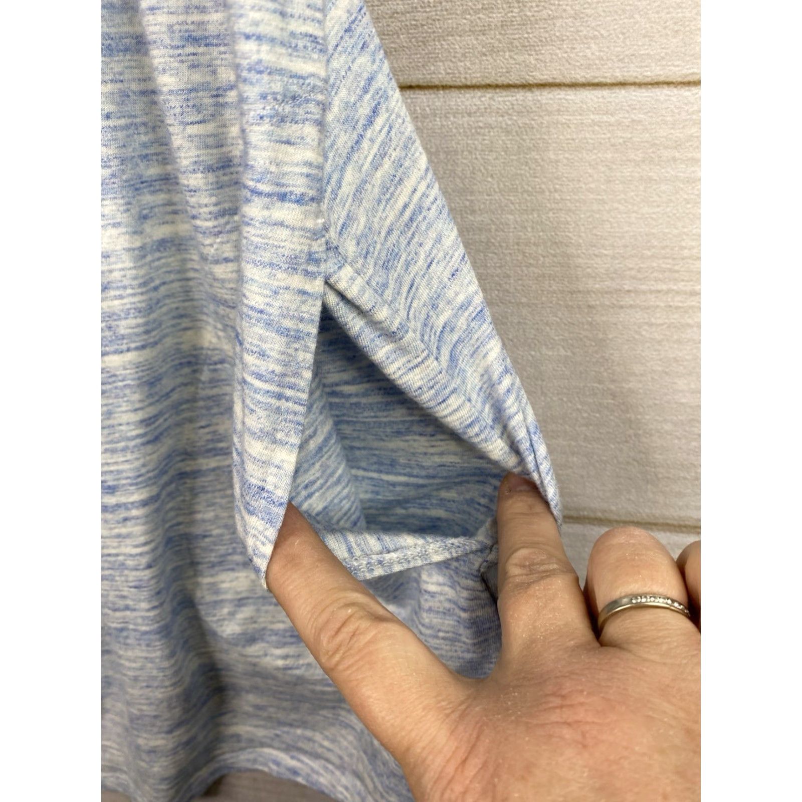 Vintage Soma Cardigan Duster Shirt Womens L Heather Sky Blue Open Front Casual Travel Comfort Ultra Soft Slub Terry Knit Size L / US 10 / IT 46 - 4 Thumbnail