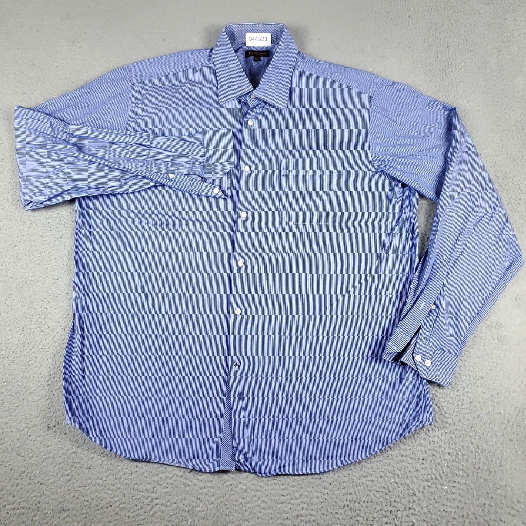 Ben Sherman Ben Sherman Shirt Men XL Blue Striped Button-Up Long Sleeve Mens Size US XL / EU 56 / 4 - 2 Thumbnail