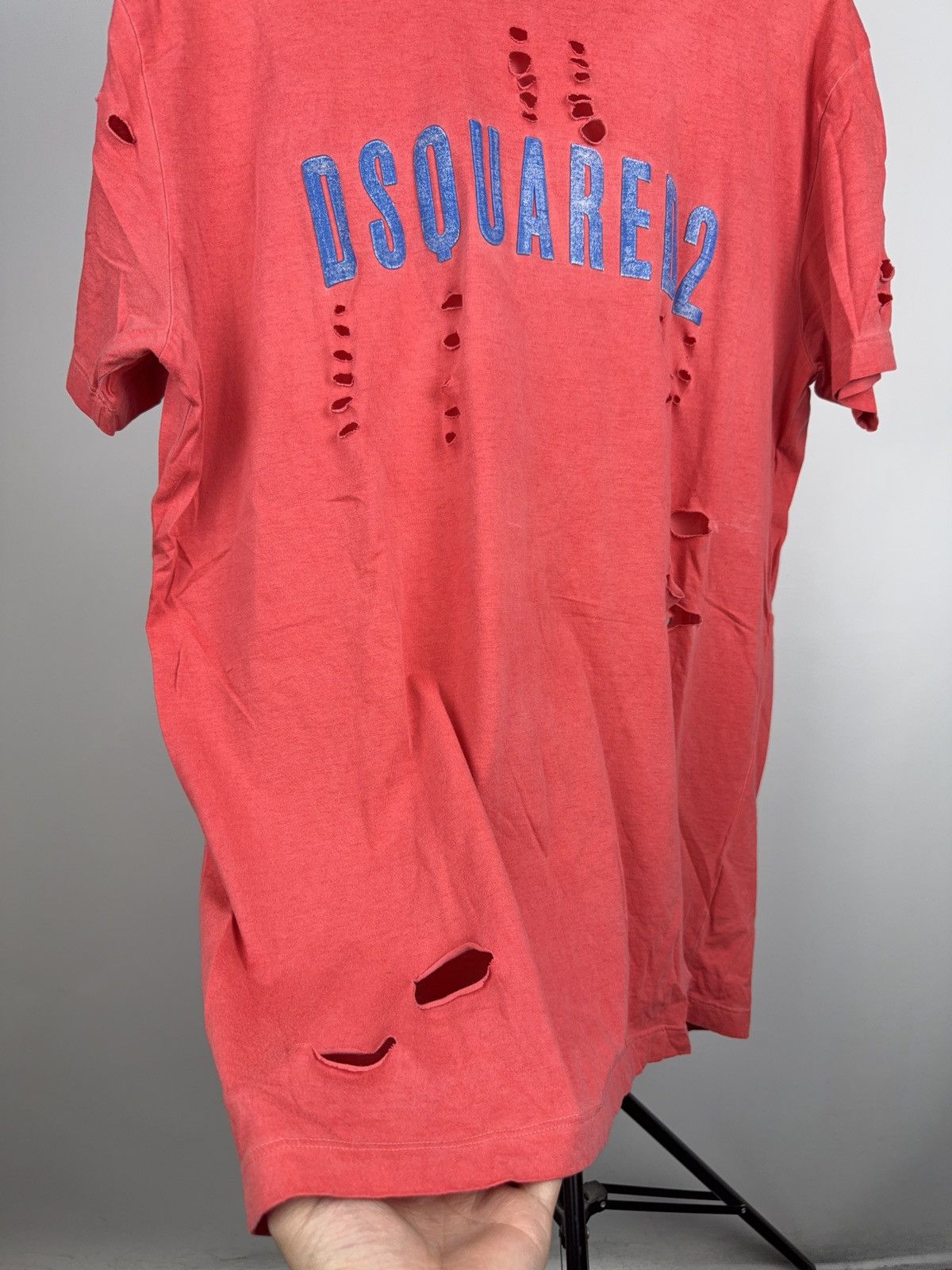 Dsquared2 Crazy ☄️ DSQUARED2 Distressed Logo T Shirt Made In Italy Size US XL / EU 56 / 4 - 9 Thumbnail