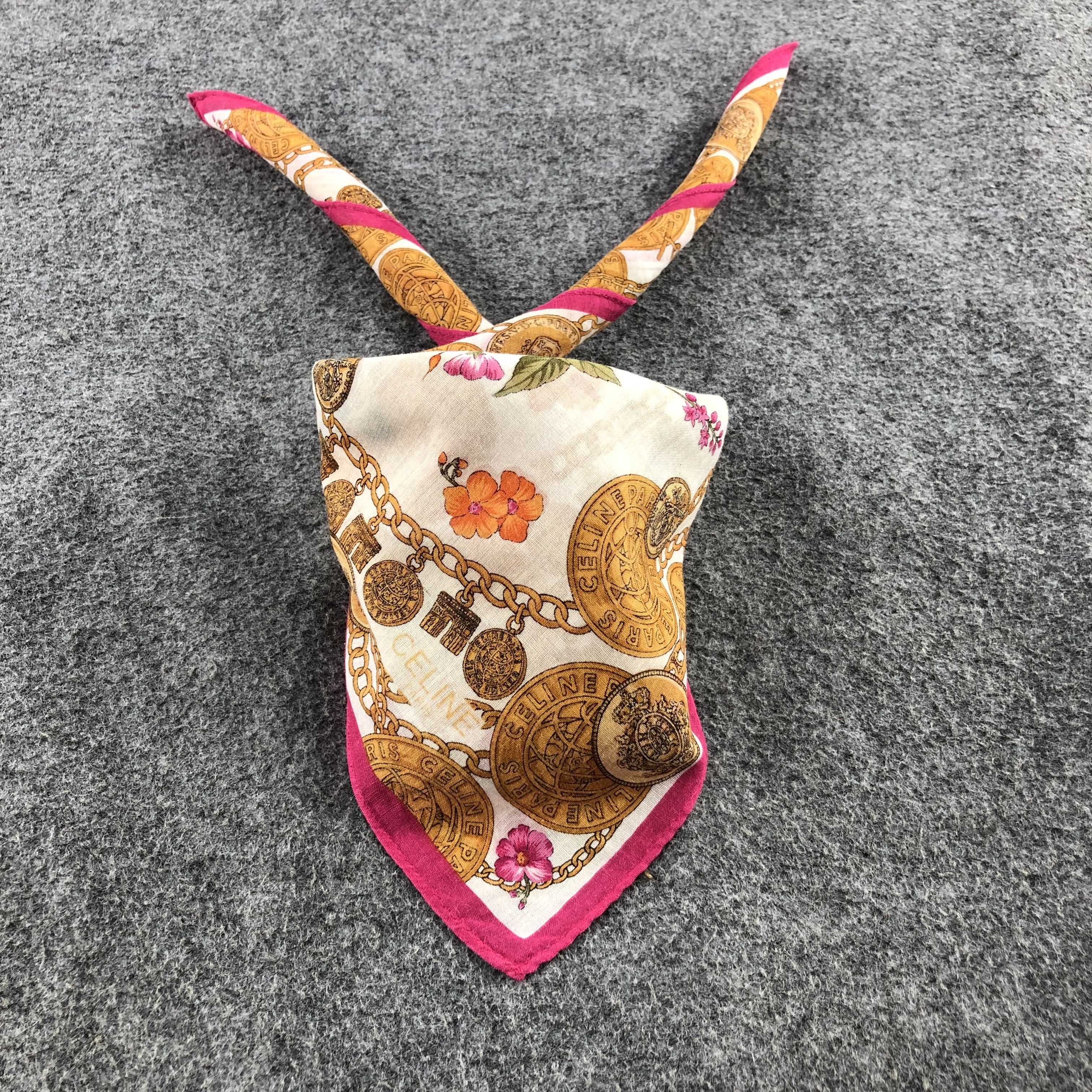 Celine Celine Luxury Handkerchief Neckerchief Bandana H1438 Size ONE SIZE - 2 Thumbnail