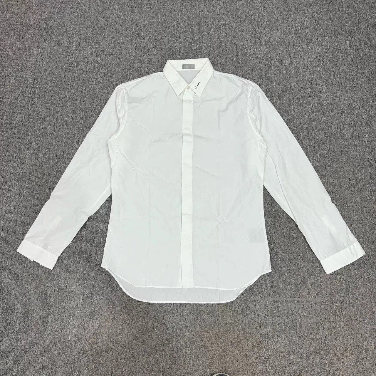 Dior white embroidered logo long sleeve shirt. Size US L / EU 52-54 / 3 - 1 Thumbnail