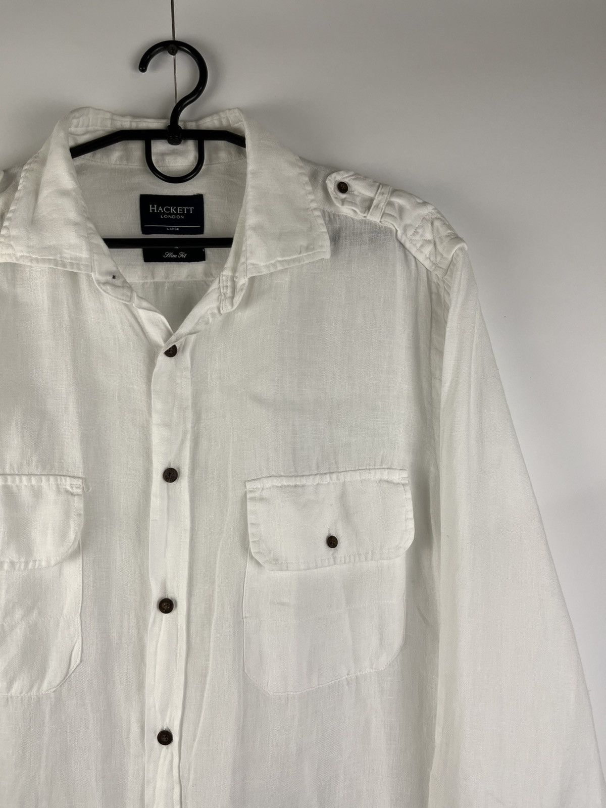 Hackett Hackett Luxury Linen Long Sleeve Shirt Button Up Size US L / EU 52-54 / 3 - 3 Thumbnail