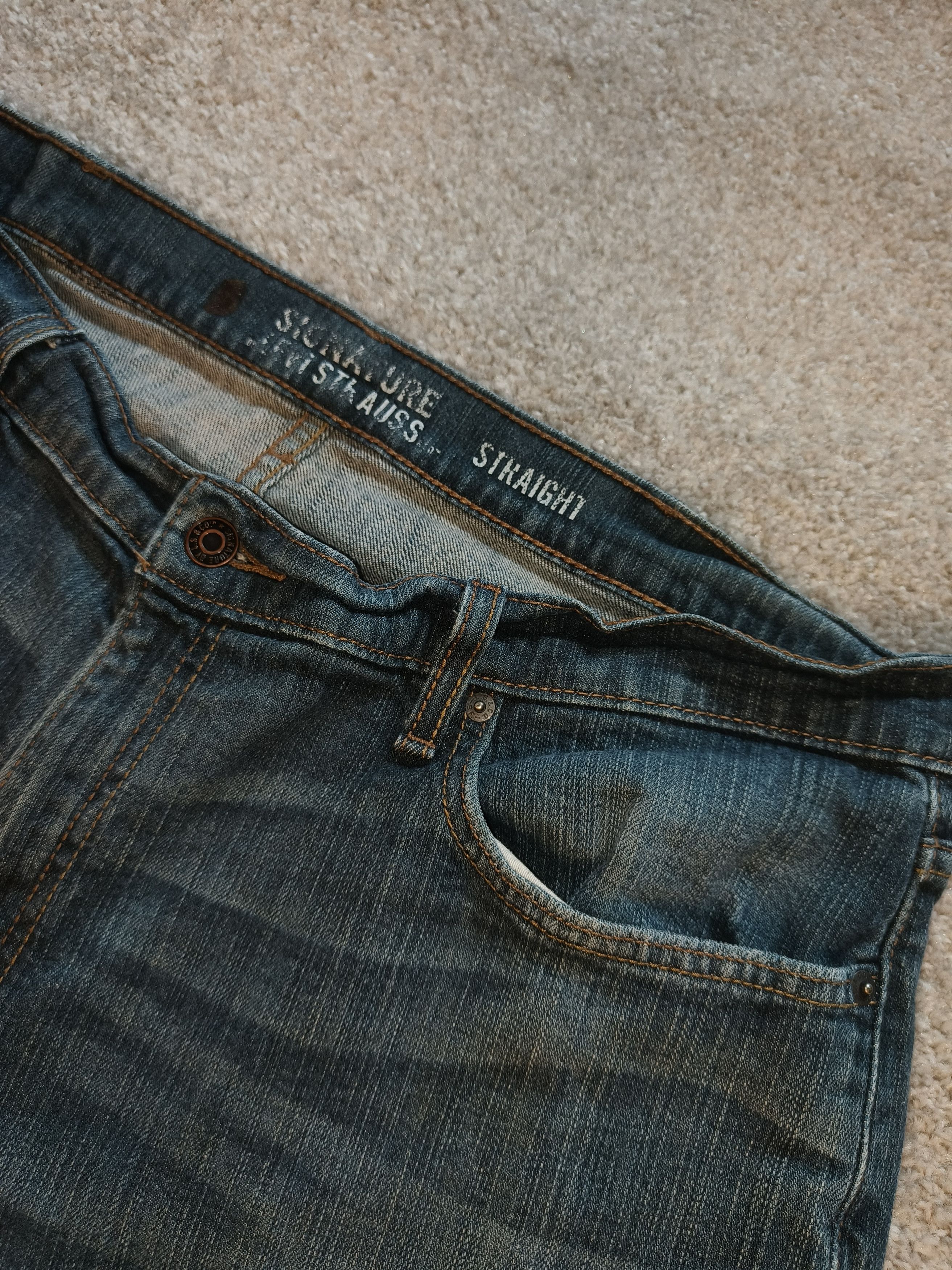 Levi's Levi's Signature Straight Fit Droit Faded Washed Jeans Size US 38 / EU 54 - 2 Thumbnail