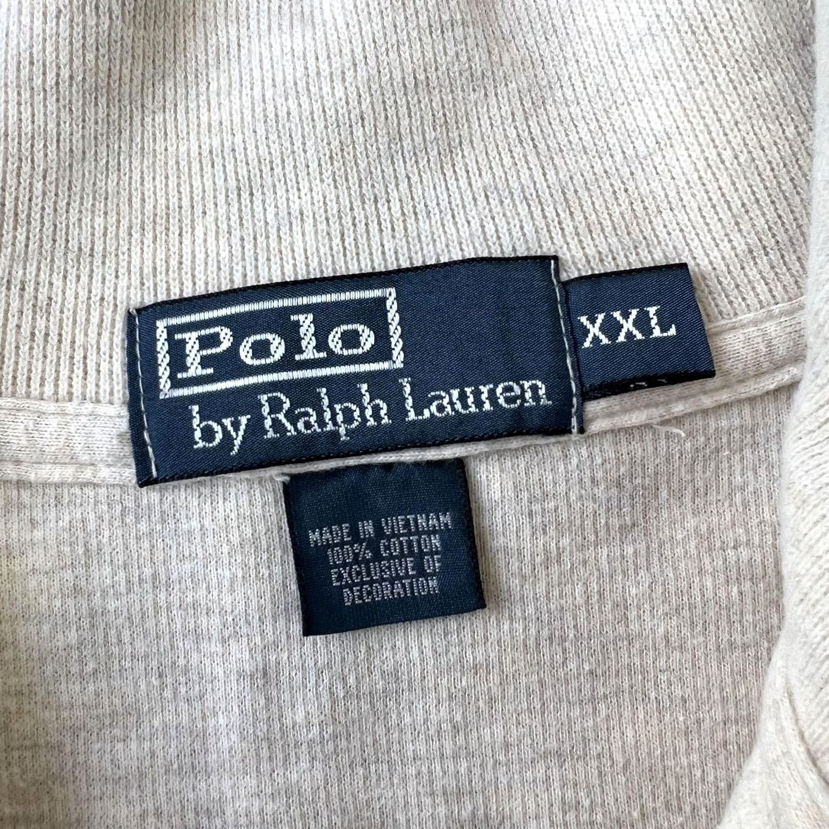 Polo Ralph Lauren Polo Ralph Lauren Pullover Sweater Mens 2XL Beige Quarter Zip Pony Logo Cotton Pullover Knit Mock Neck Size US XXL / EU 58 / 5 - 3 Thumbnail