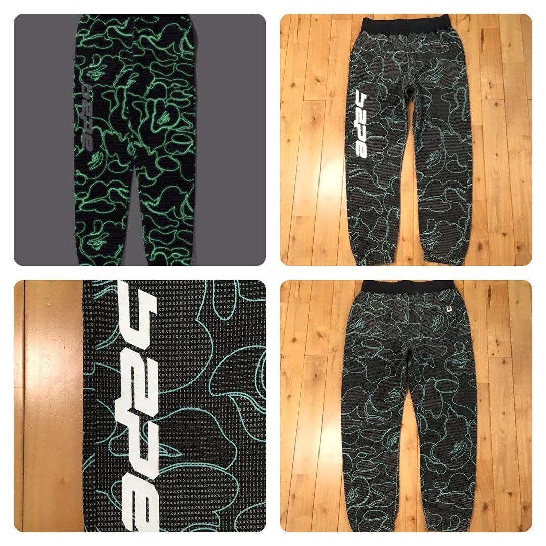 Bape 💫Glow in the dark💫 BAPE Text code camo sweat pants ★size S Size US 30 / EU 46 - 1 Thumbnail