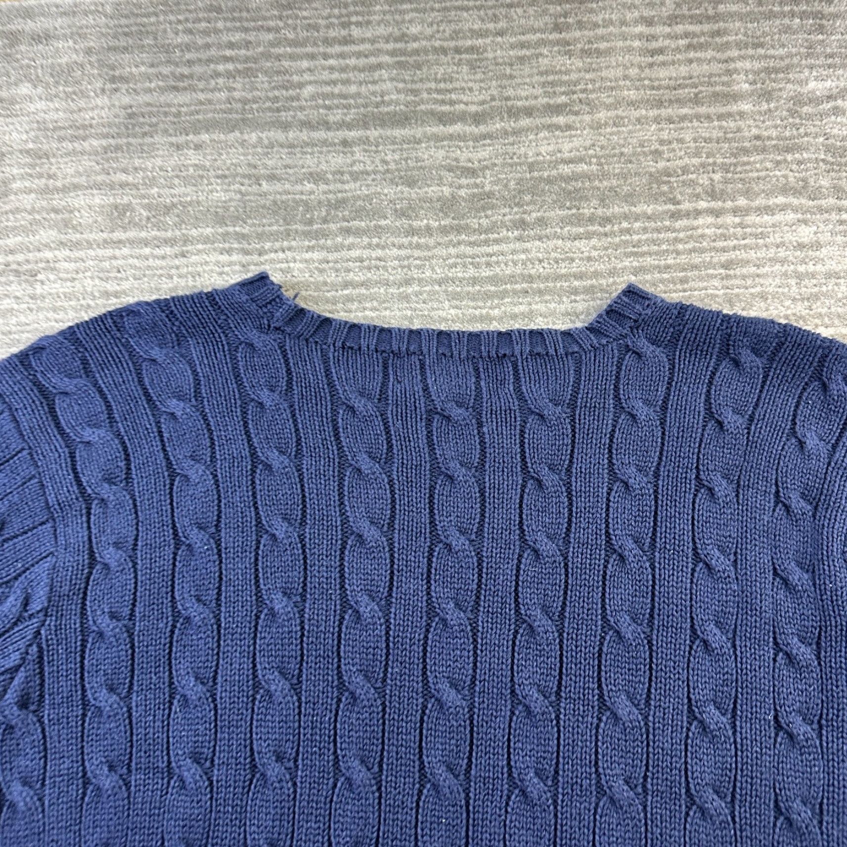 Polo Ralph Lauren Polo Ralph Lauren Sweater Mens Large Blue Cable Knit Pony Cotton Heavy Size US L / EU 52-54 / 3 - 6 Thumbnail