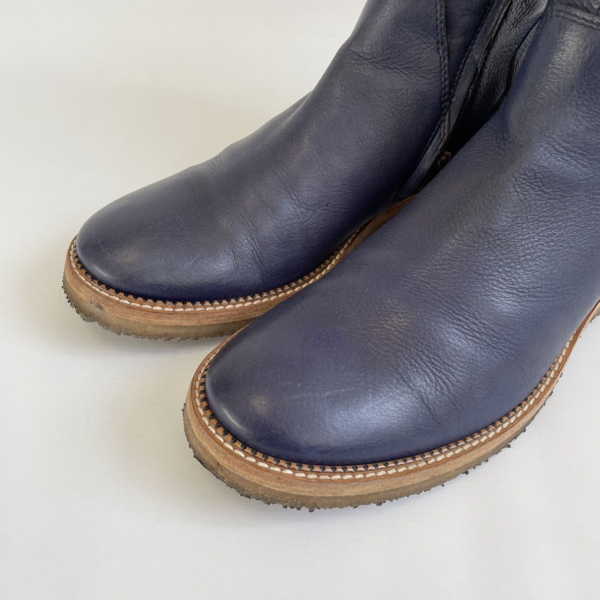 Maison Margiela Dark Blue Leather ‘Engineer Boots’ Size US 10 / EU 43 - 4 Thumbnail