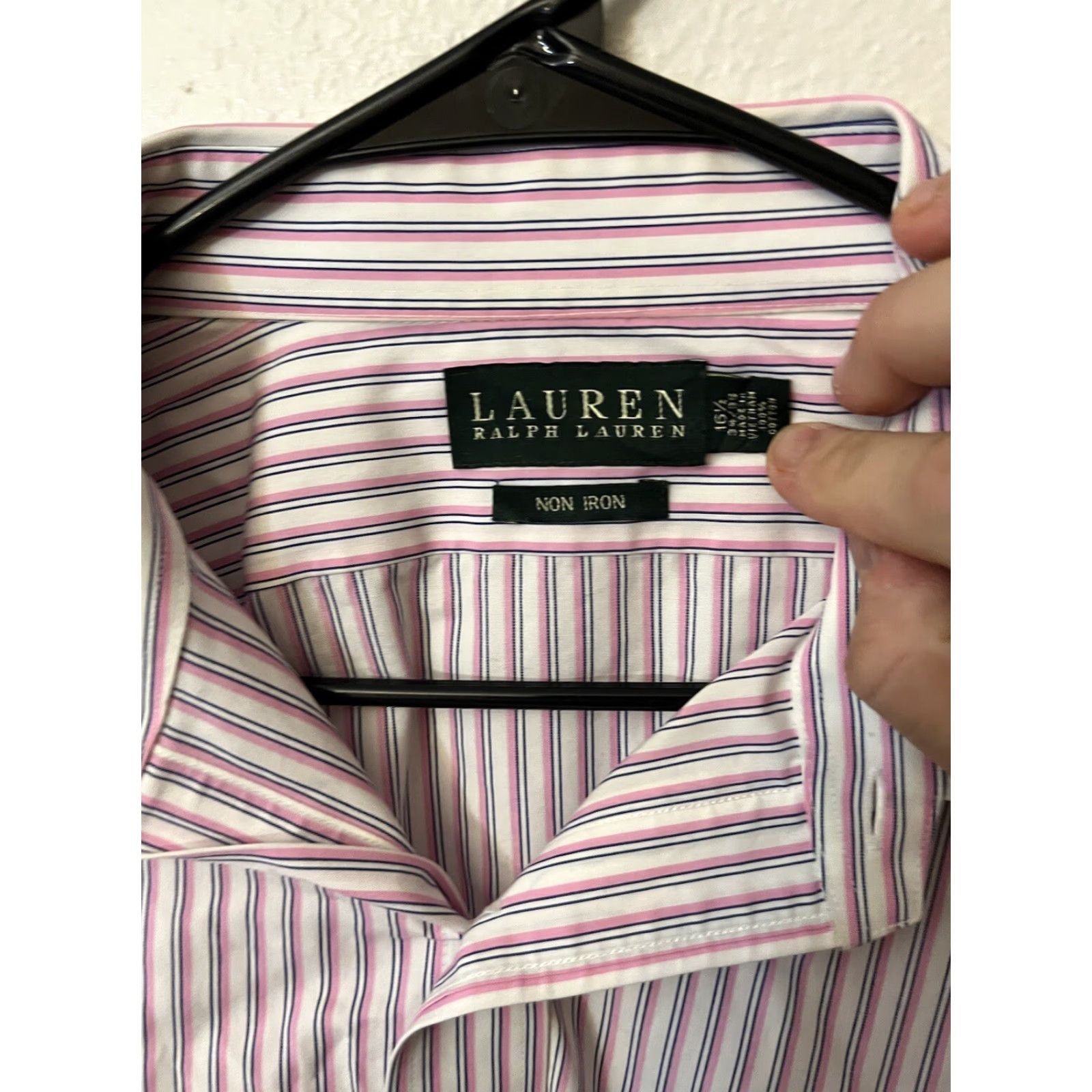 Ralph Lauren Lauren Ralph Lauren Men Shirt Pink Striped Non Iron Button Size 16.5 Size US L / EU 52-54 / 3 - 2 Thumbnail
