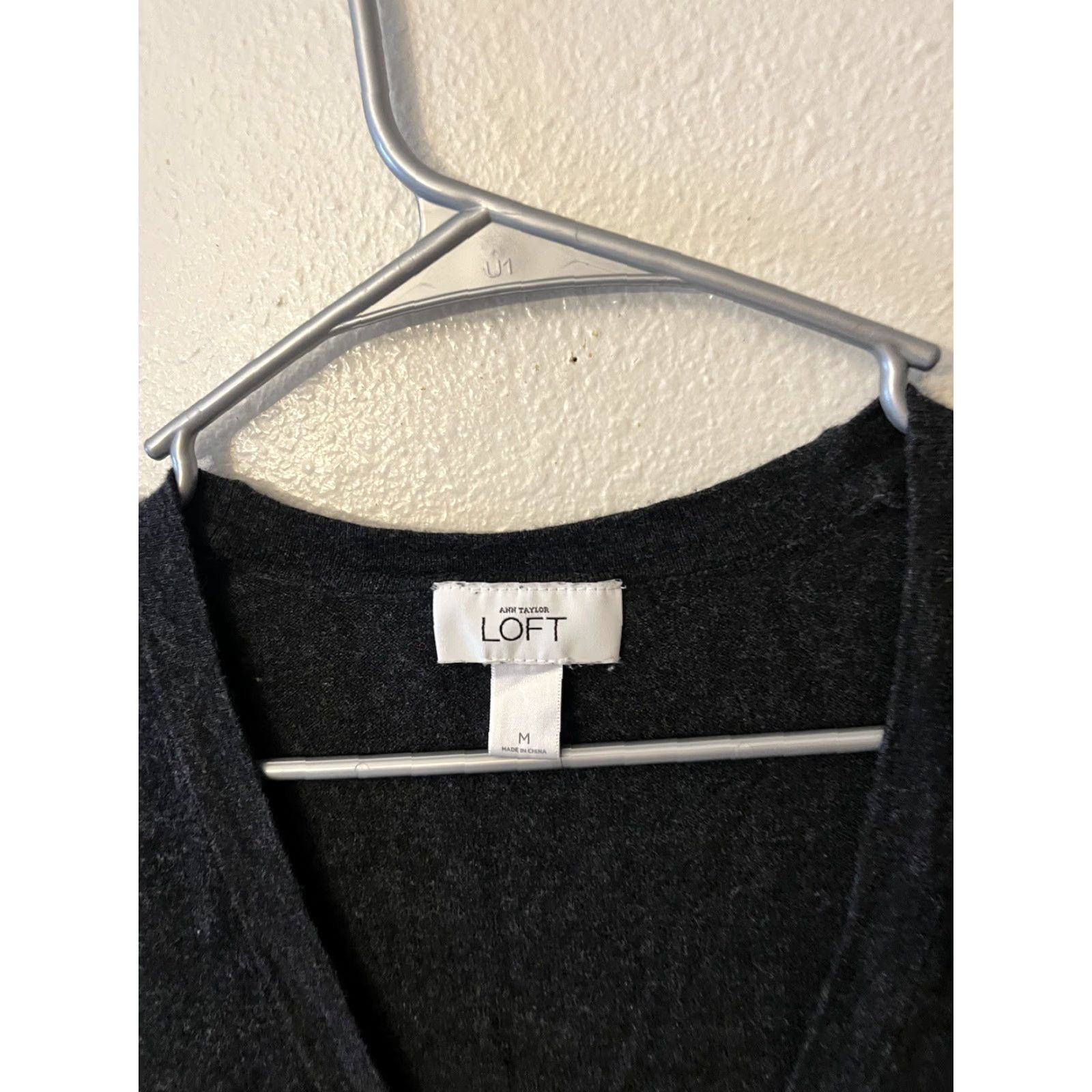 Loft LOFT Women's Cardigan Sweater Medium Dark Gray Long Sleeve Lightweight Cotton Casual Travel Workwear Size M / US 6-8 / IT 42-44 - 2 Thumbnail