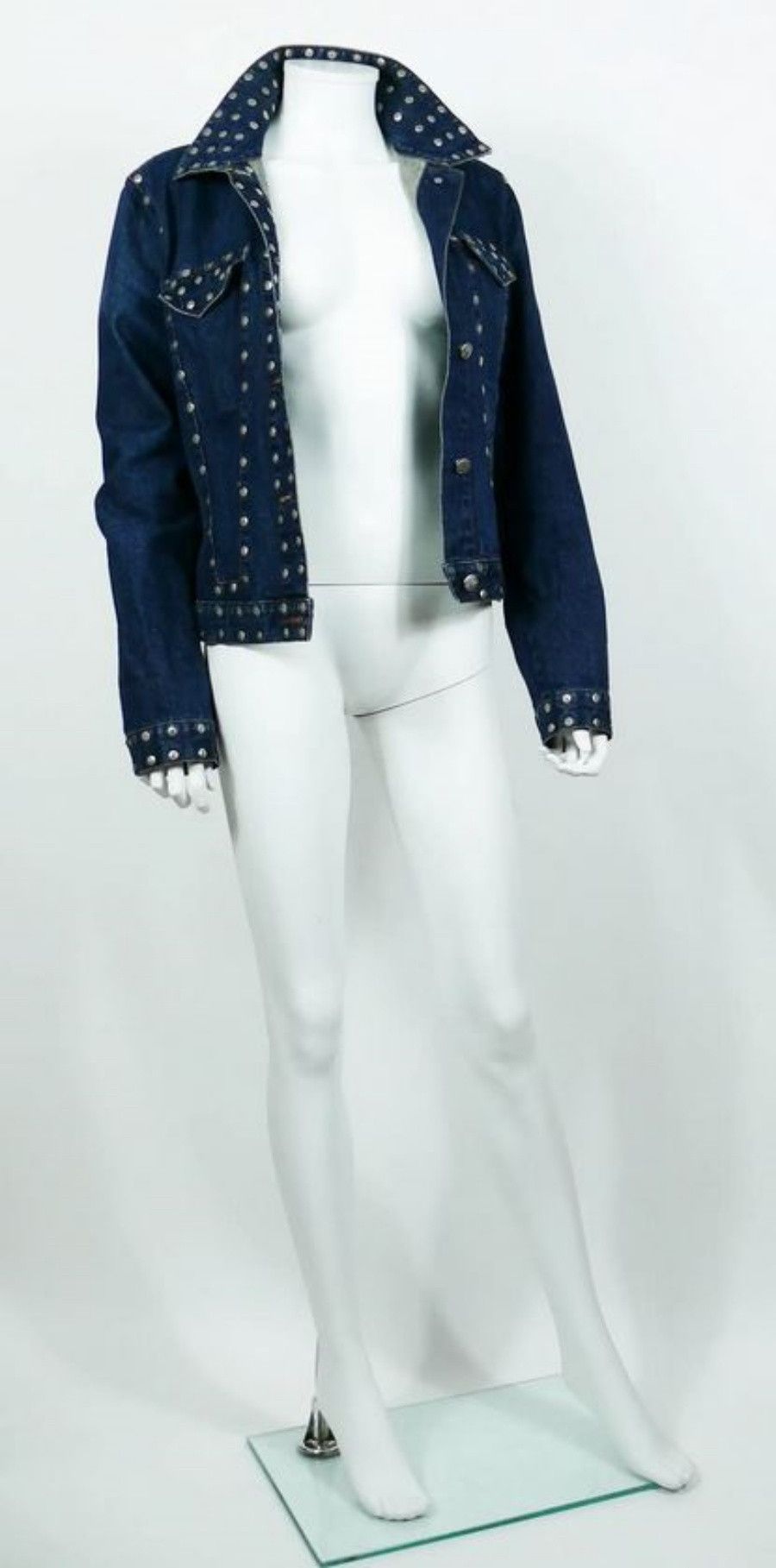 Jean Paul Gaultier Jean Paul Gaultier Jeans Rivet Stud Studded Denim Jacket Size S / US 4 / IT 40 - 5 Thumbnail