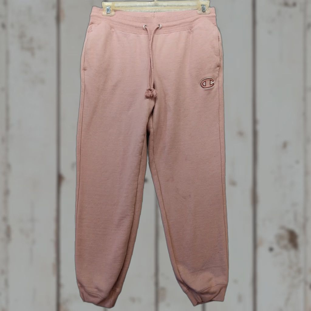 Champion VTG Champion Jogger Wms Large Pink High Waist Reverse Weave Sweatpants 90s Y2K Athleisure Logo Womens Size 36" / US 14 / IT 50 - 1 Thumbnail