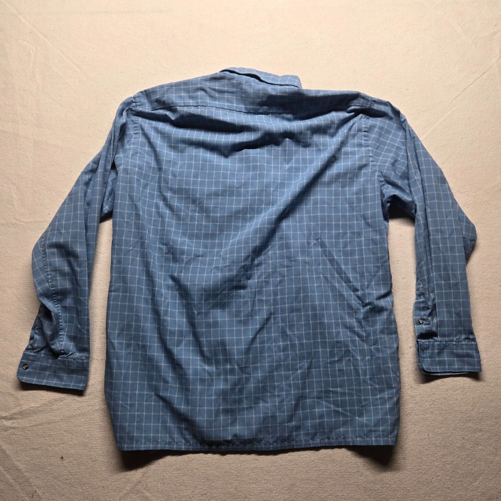 Vintage Carl Michaels Shirt Button-Up Long Sleeve Blue Plaid Polyester Blend Men's XL Size US XL / EU 56 / 4 - 7 Thumbnail